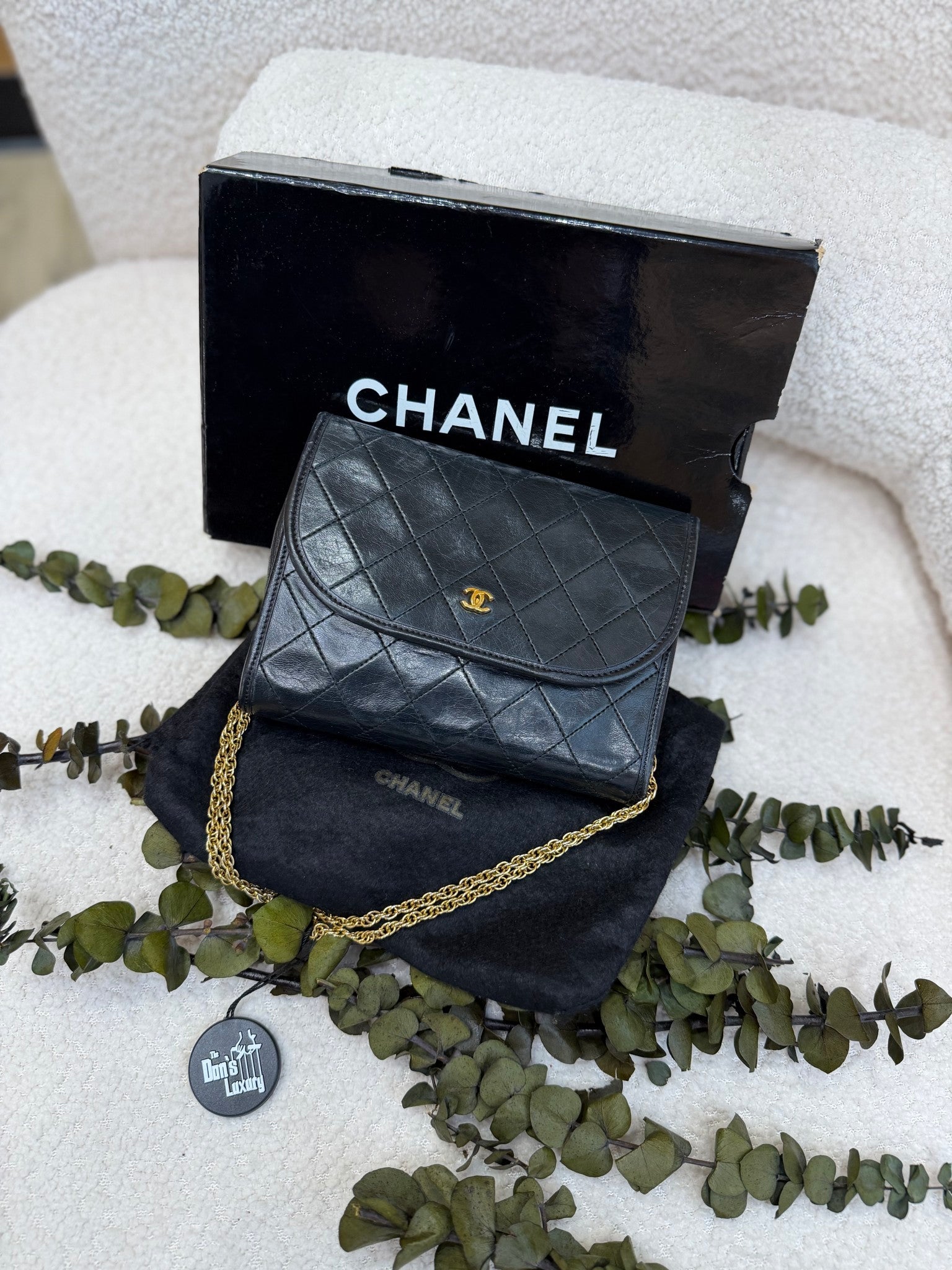 Chanel Black Quilted Lambskin 24K Mini Rectangular Flap Bag