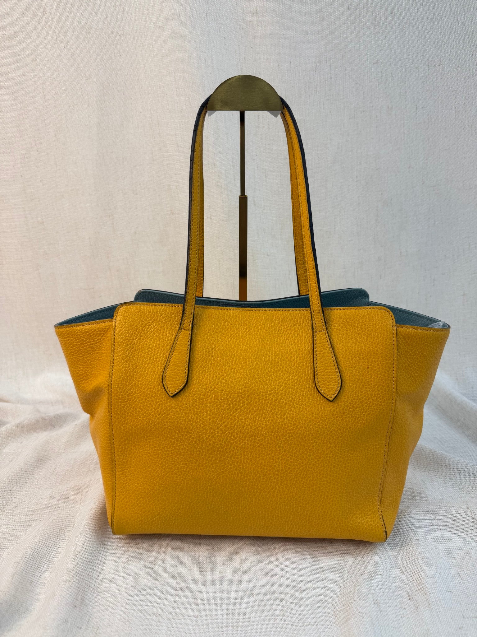 Gucci Yellow Leather Swing Tote Bag