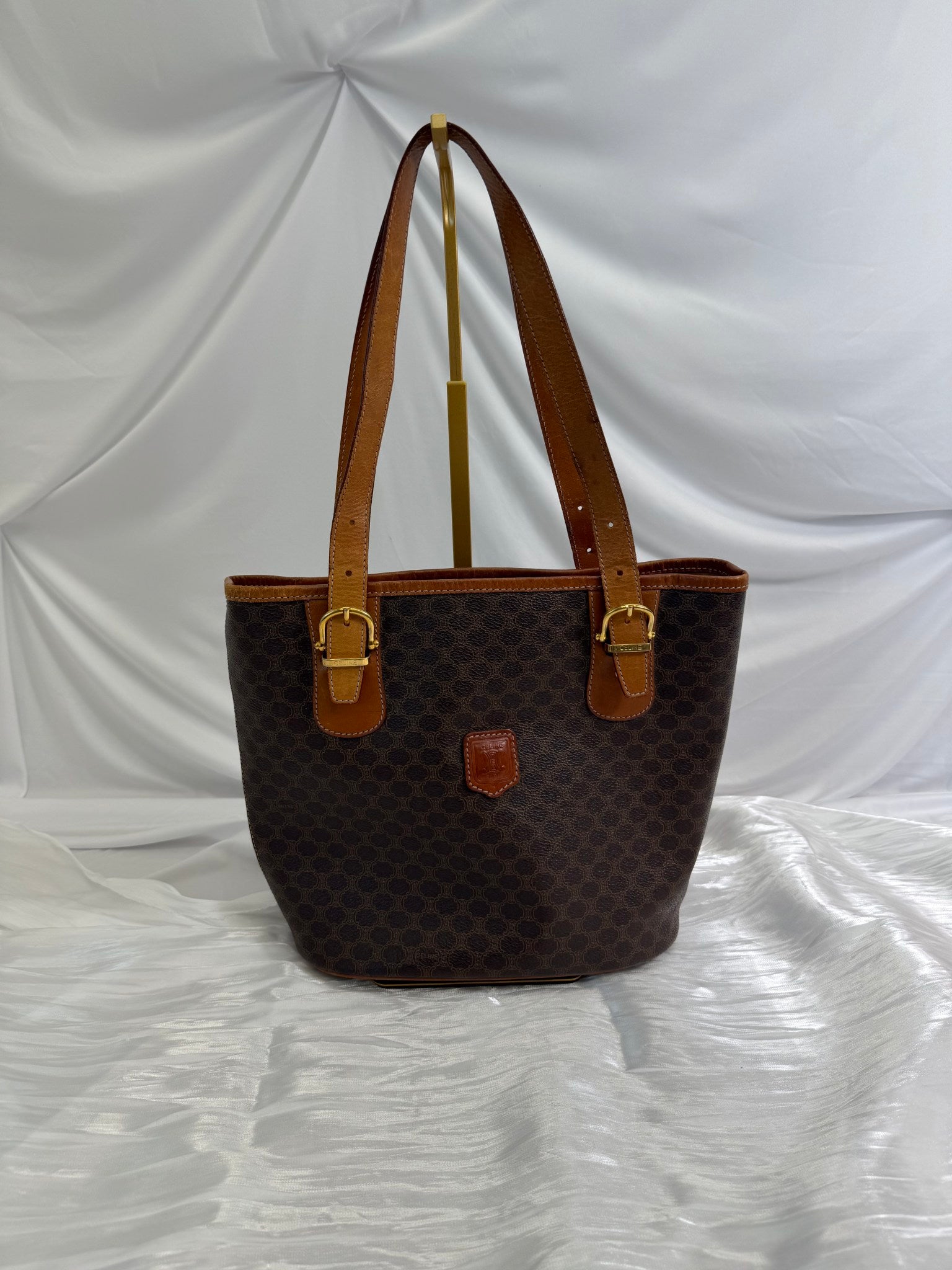 Celine Brown Macadam Bucket Bag