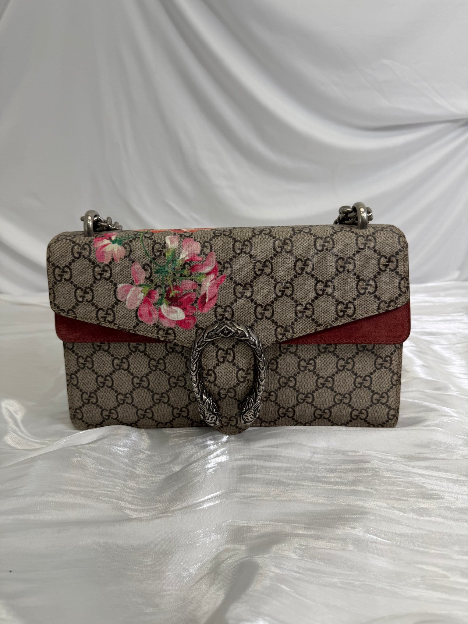 Gucci GG Supreme Pink Blooms Small Dionysus Bag