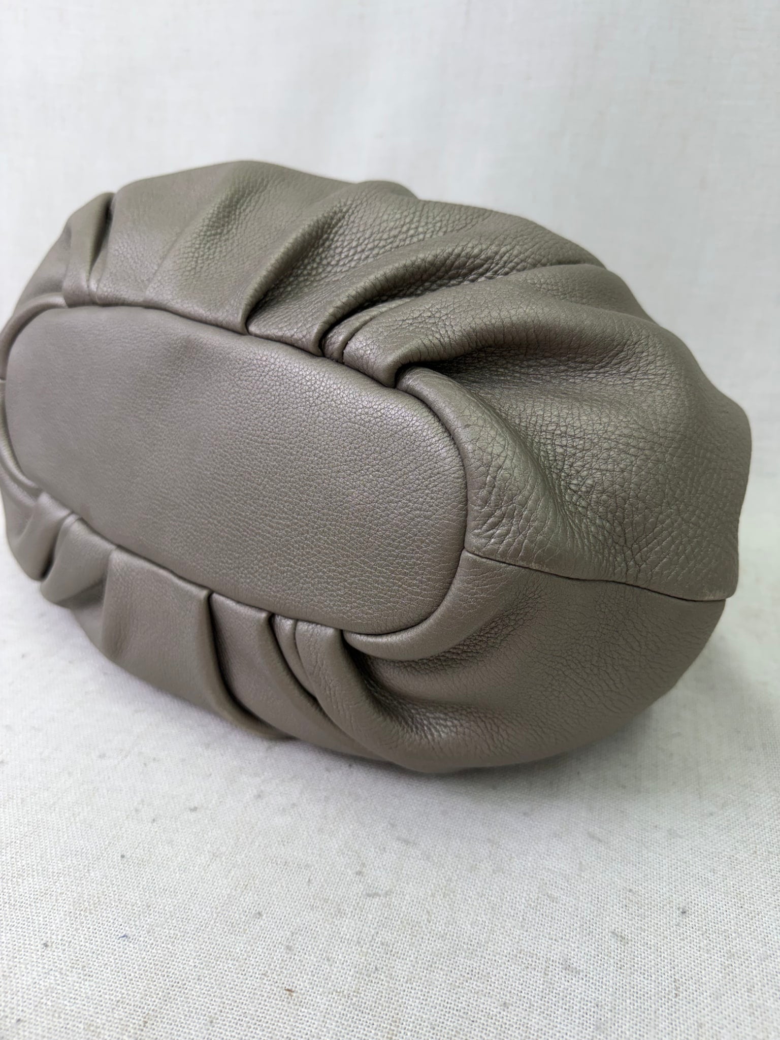 Fendi Grey Leather Pomodorino Buckle Tote