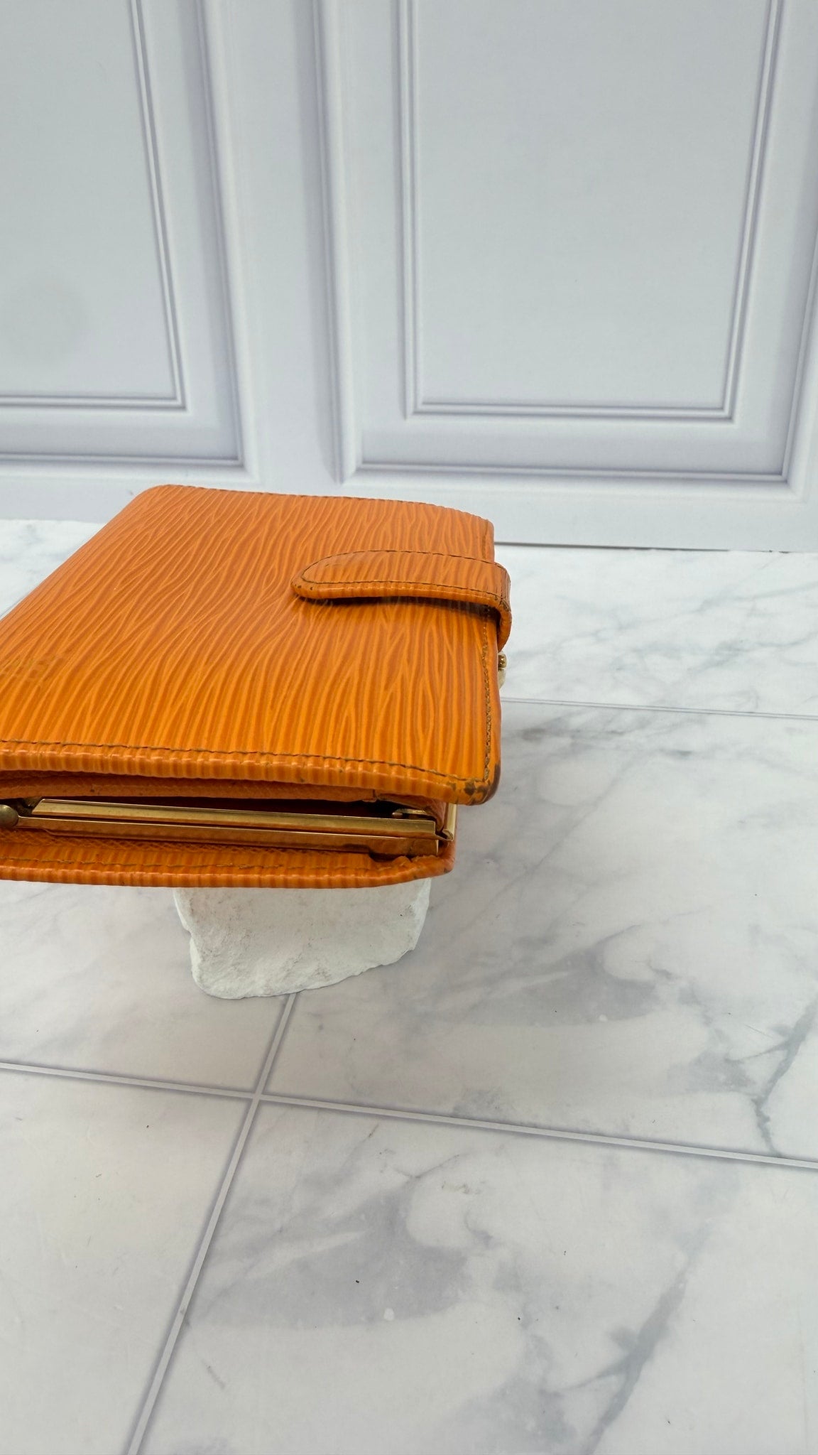 Louis Vuitton Orange Epi Leather Compact Wallet