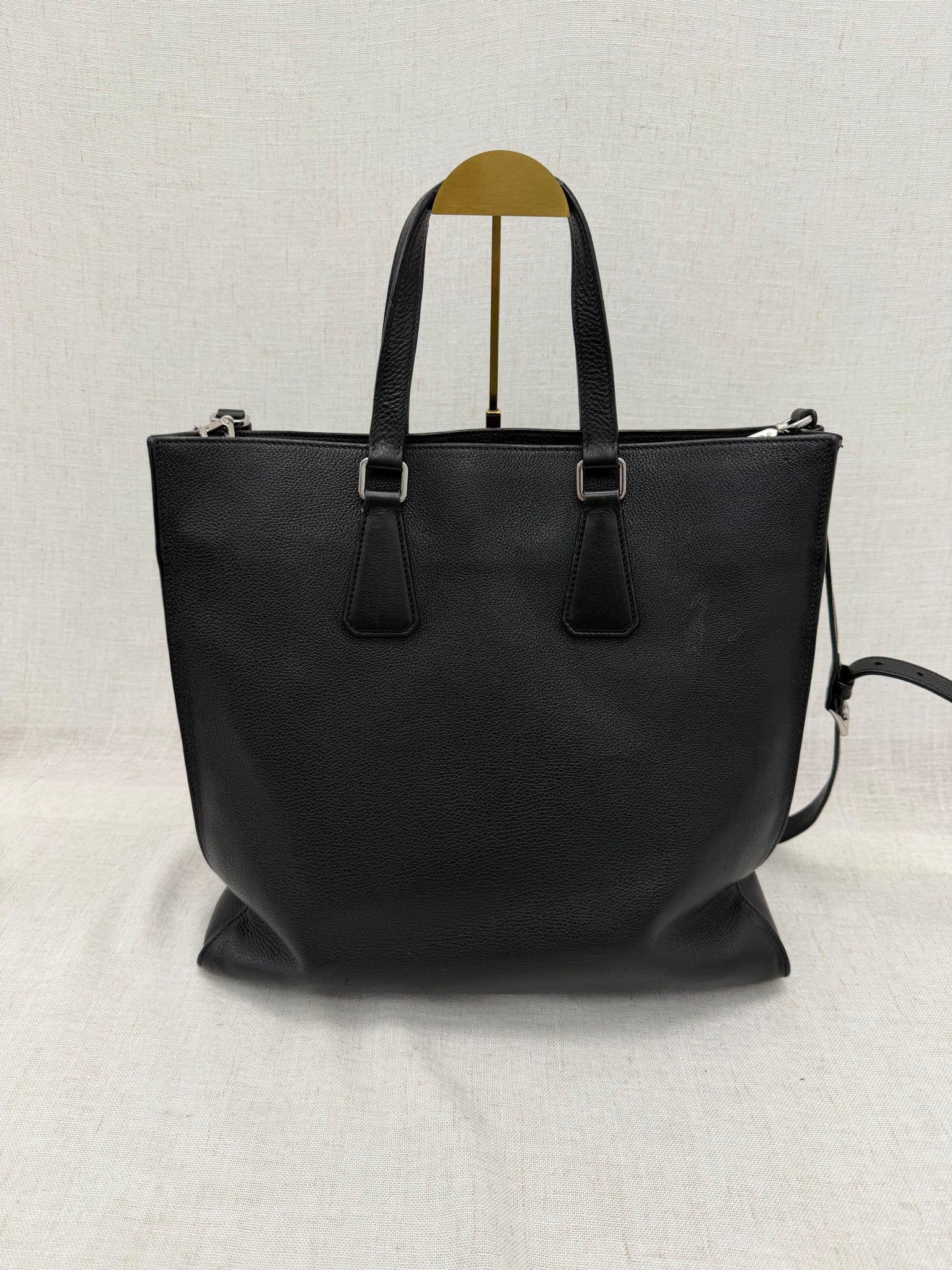 Prada Black Leather 2way Tote