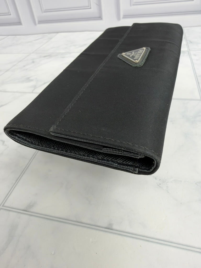 Prada Black Nylon Long Wallet