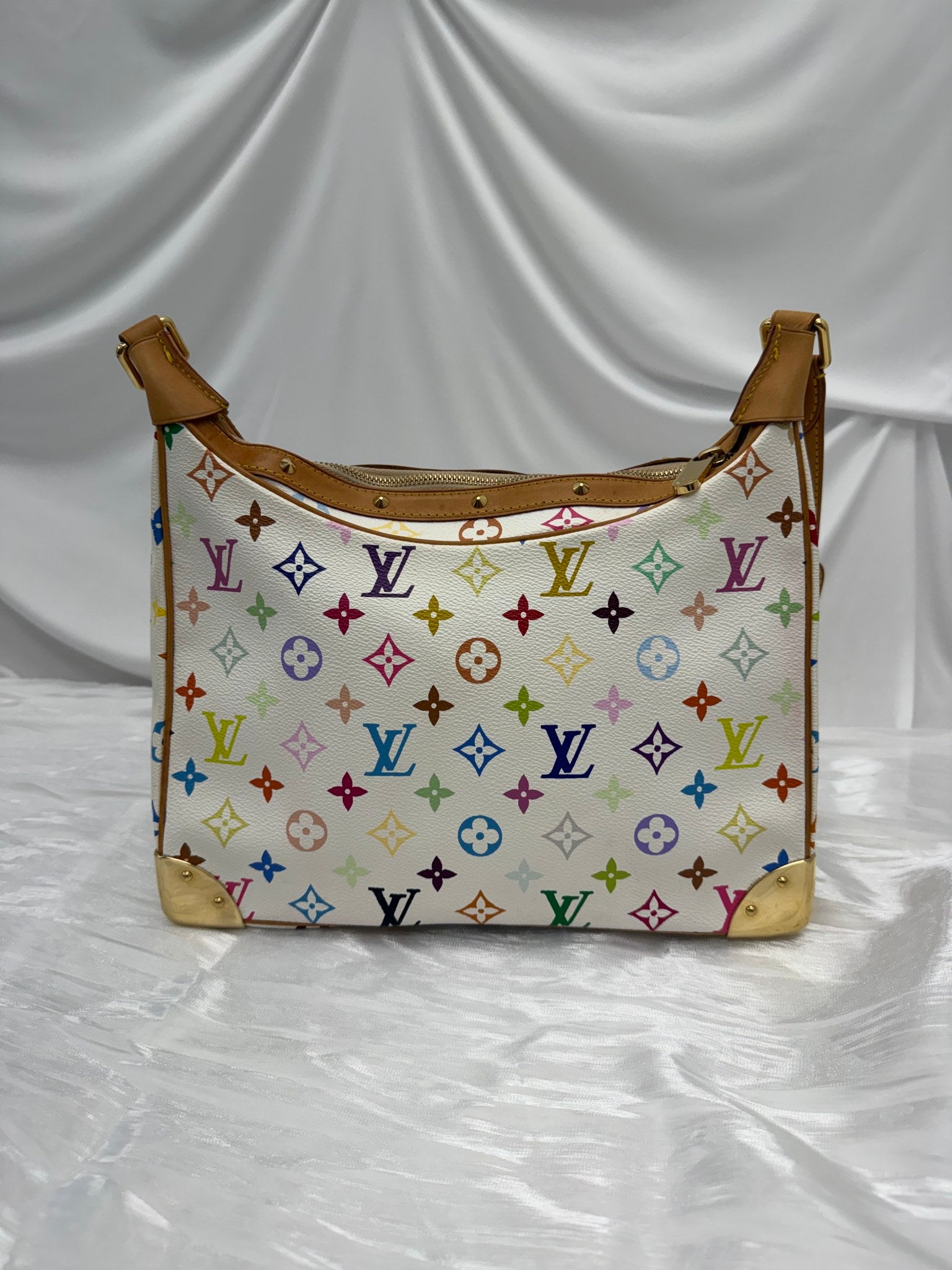 Louis Vuitton White Multicolore Monogram Boulogne Shoulder Bag