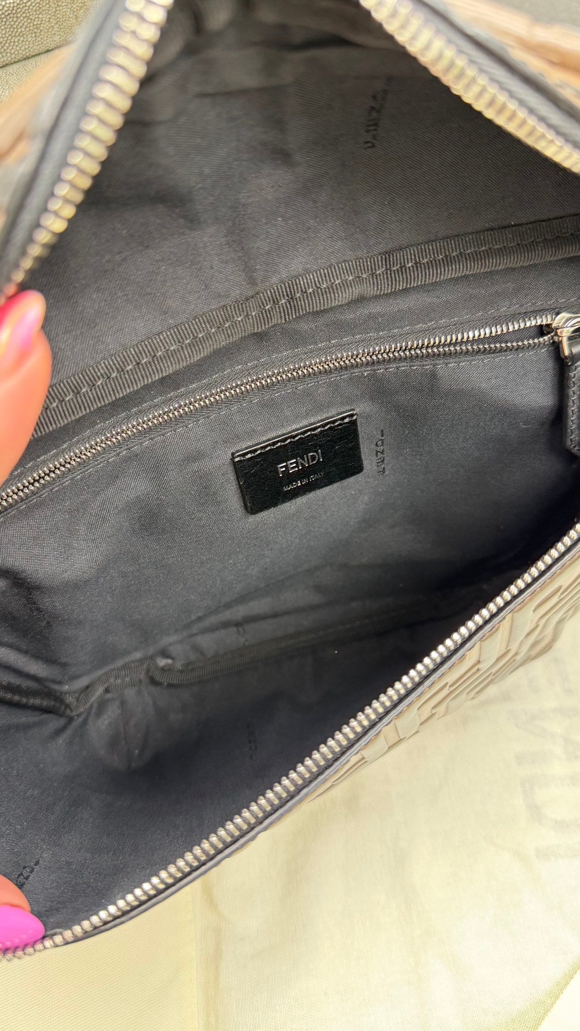 Fendi Brown & Black Zucca Embossed Bum Bag