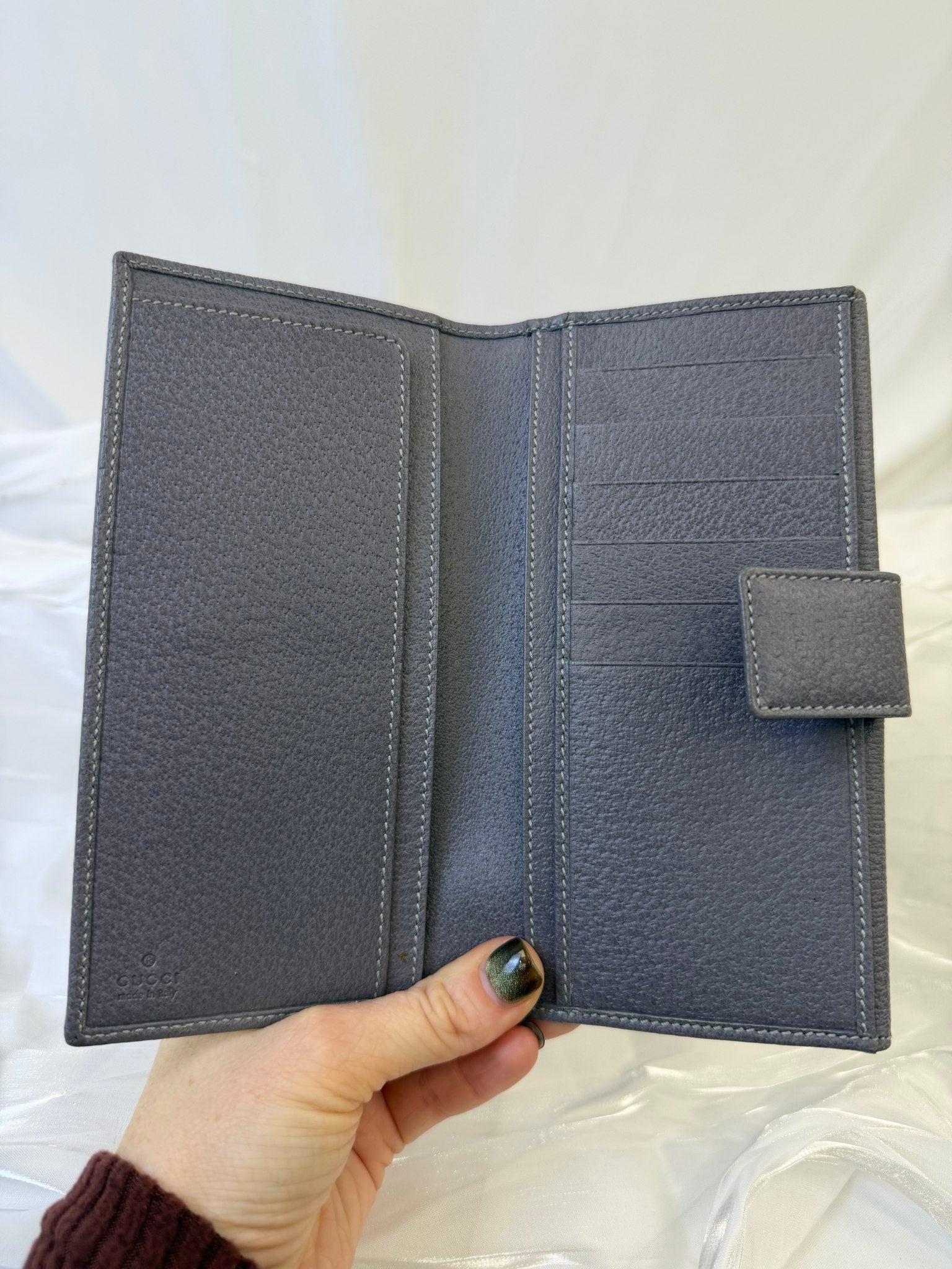 Gucci Lavender Leather Long Snap Wallet