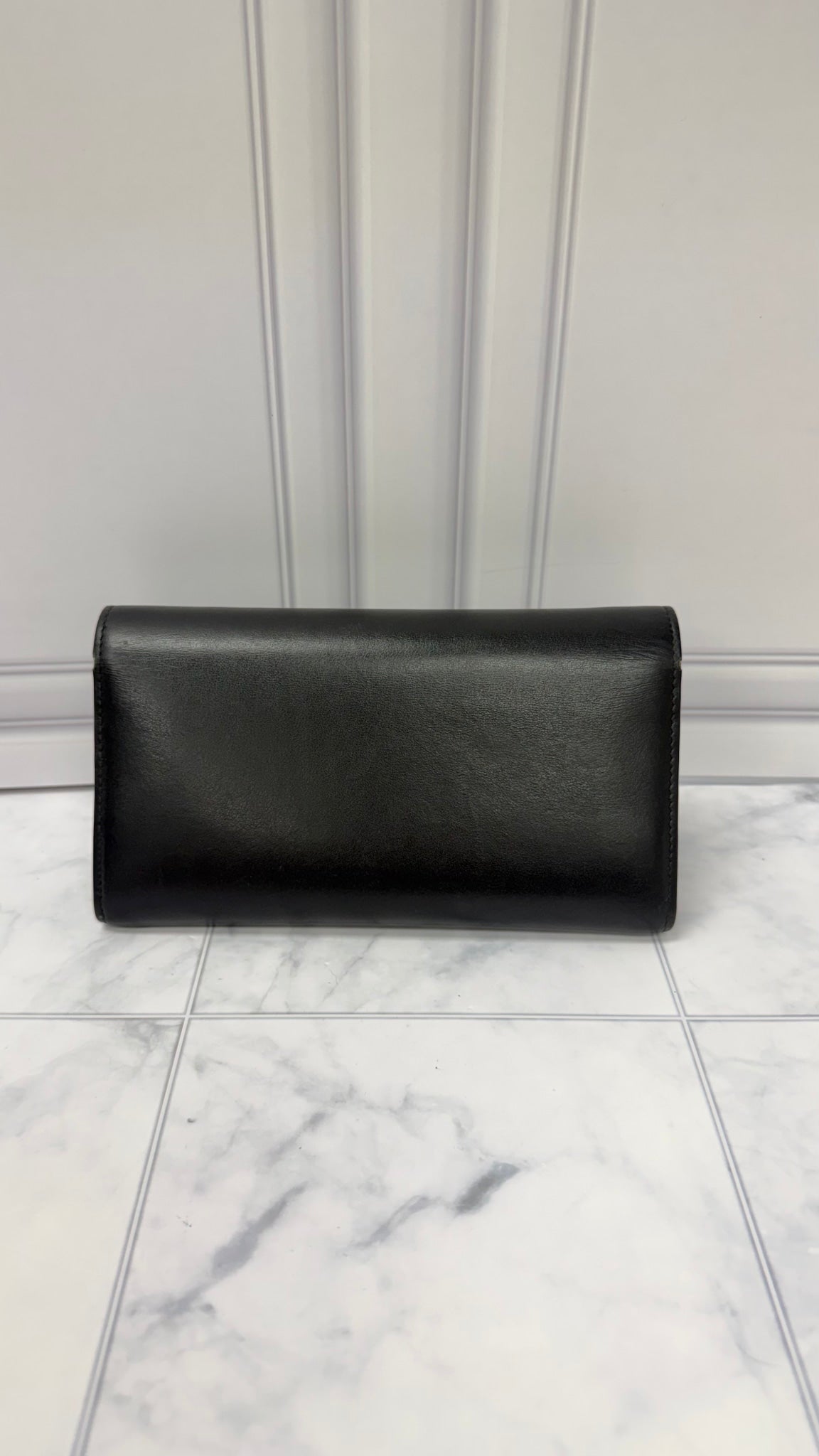 Christian Louboutin Black Leather Studded Wristlet