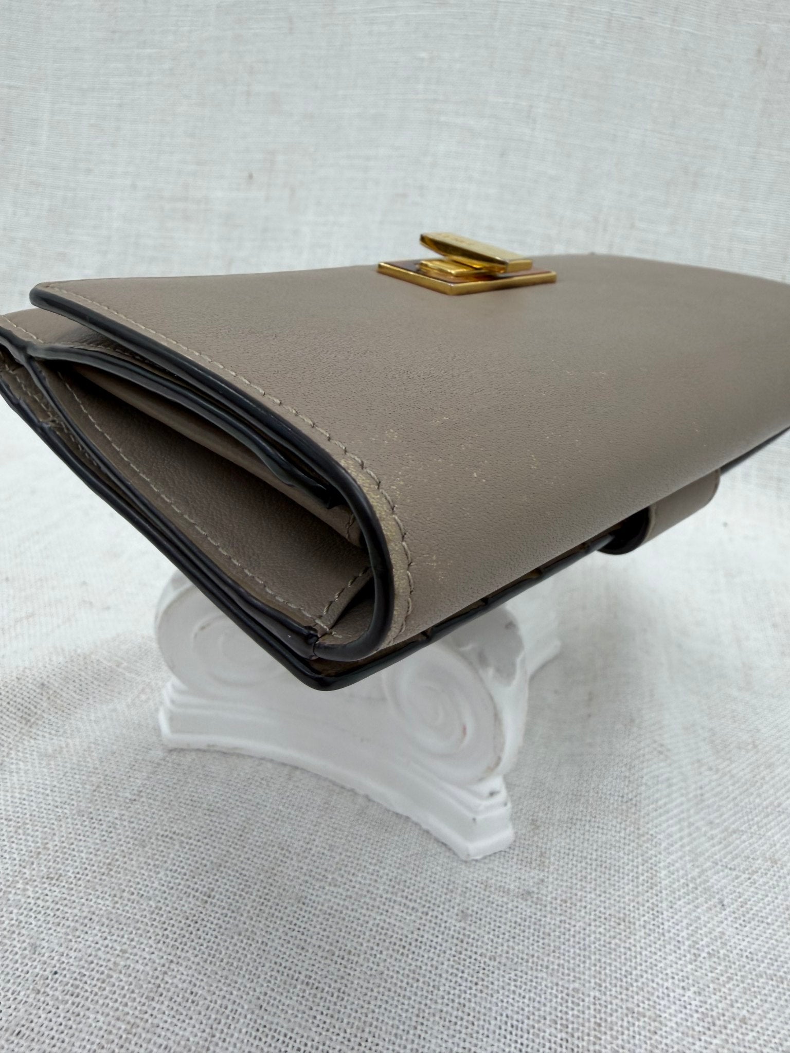 Fendi Tan Leather Peekaboo Long Wallet