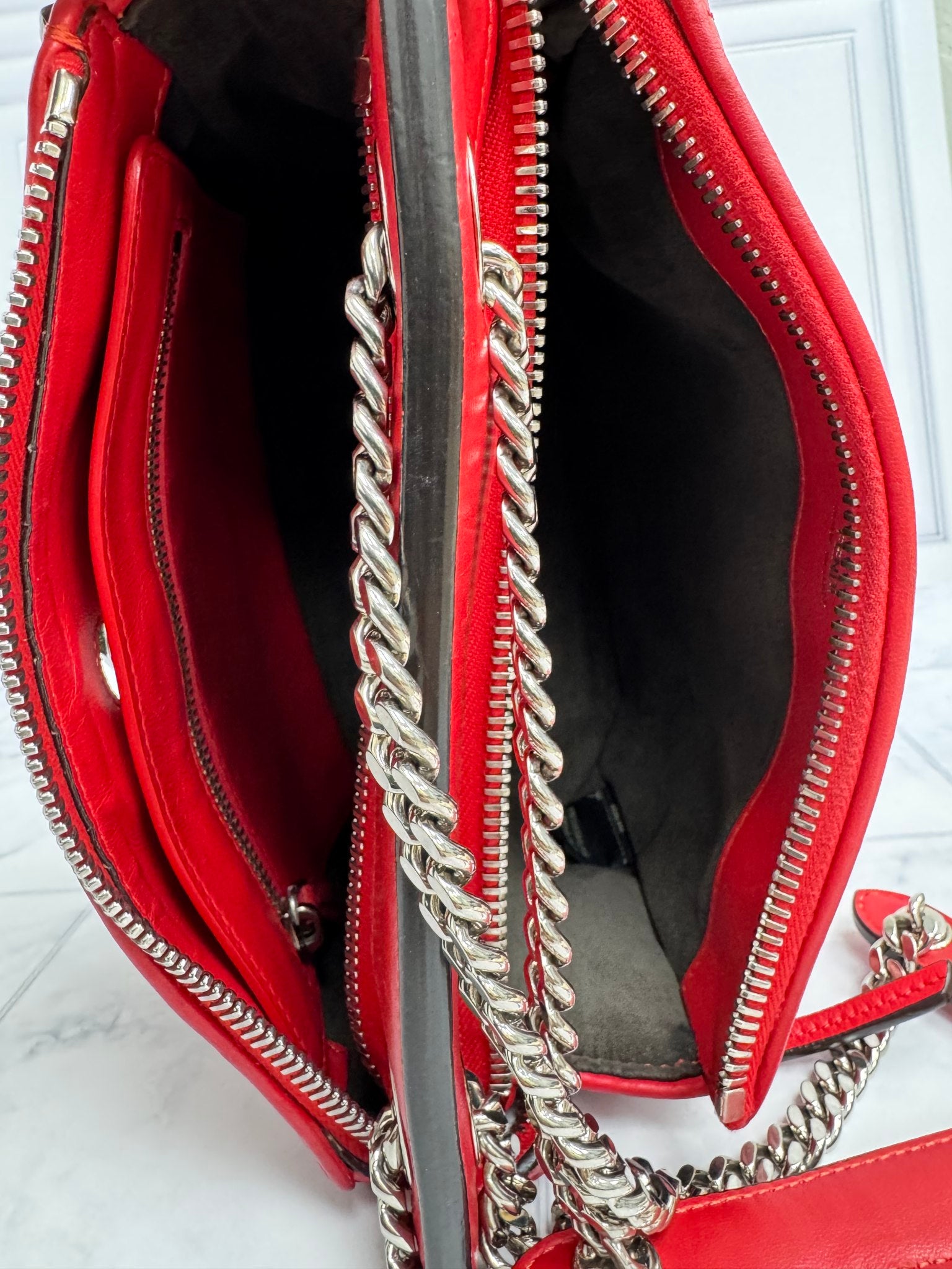 Fendi Red Quilted Leather Dotcom Click Small Shoulder Bag