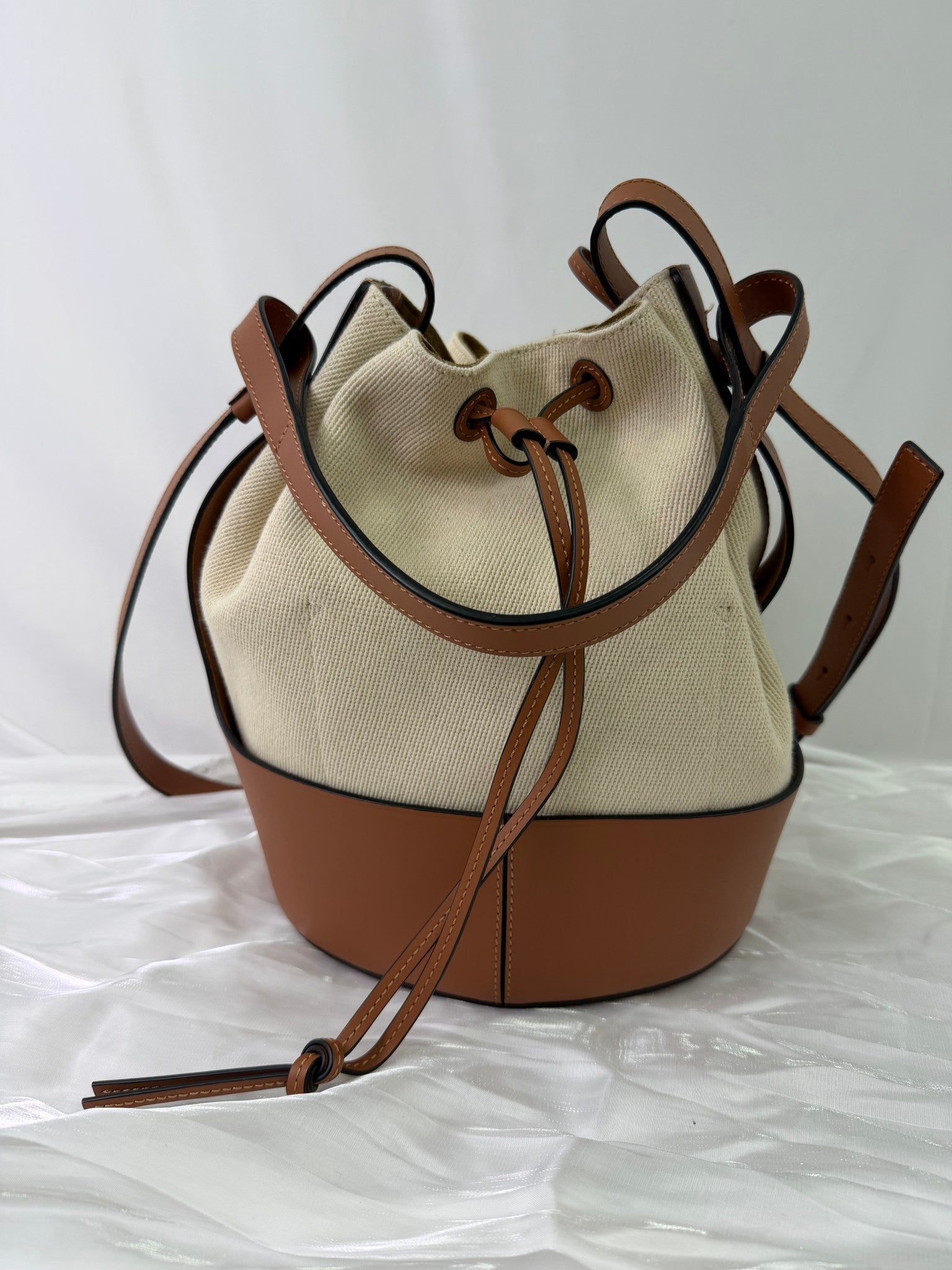 Loewe Tan Canvas Bucket Bag