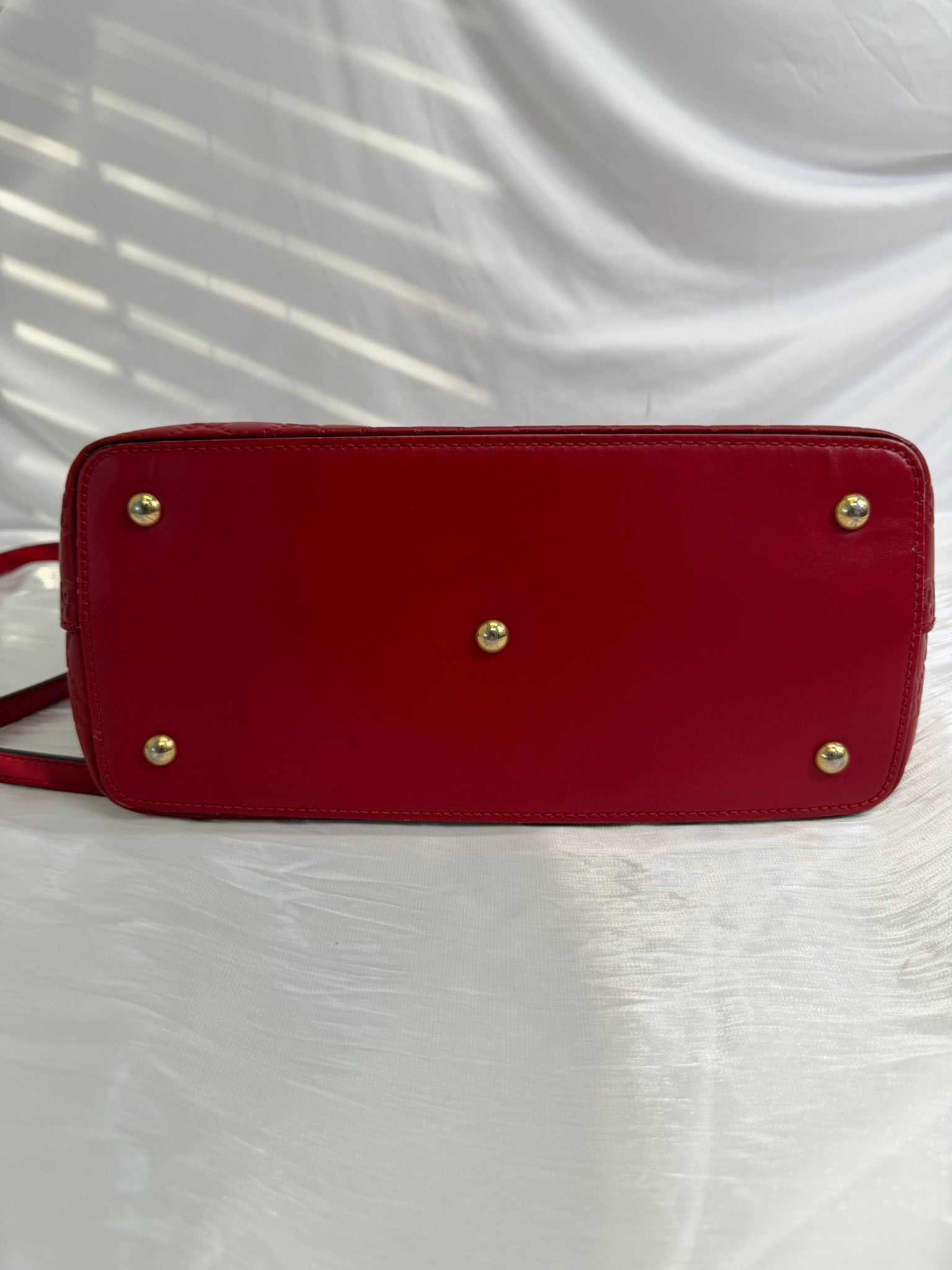 Gucci Red Guccissima Leather Linea Foldover Tote