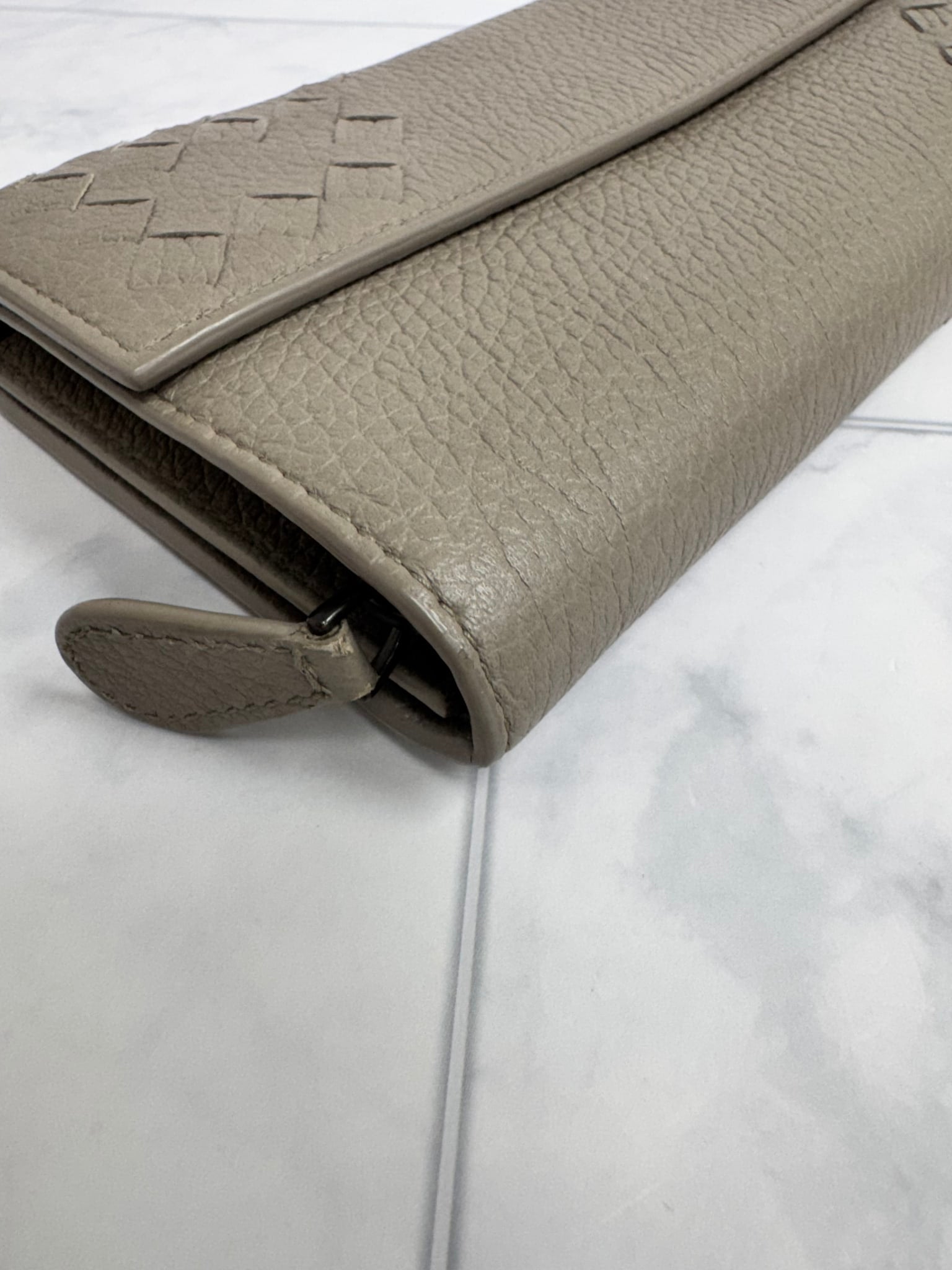 Bottega Veneta Taupe Intrecciato Leather Long Continental Wallet