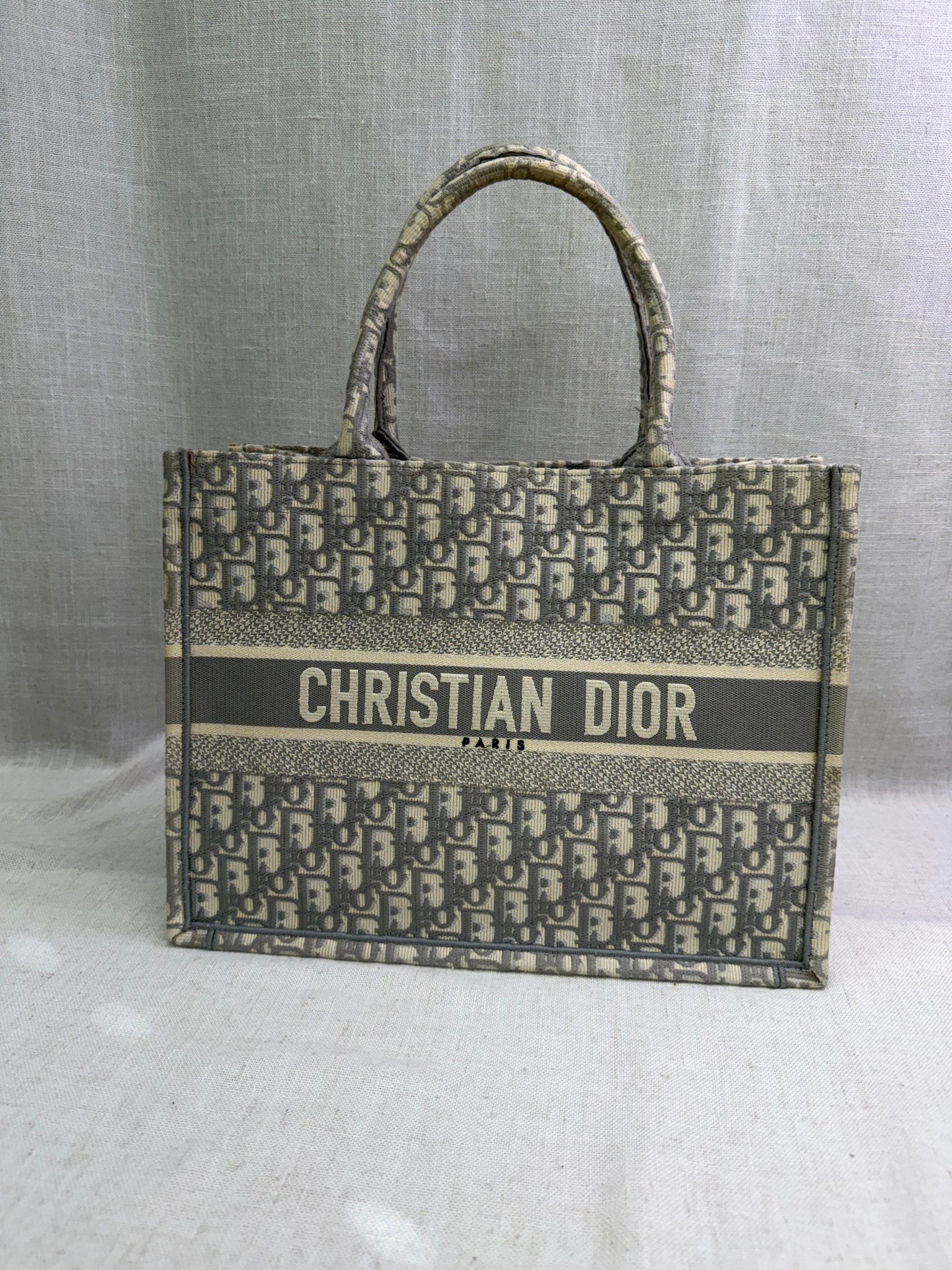 Christian Dior Grey Oblique Medium Book Tote
