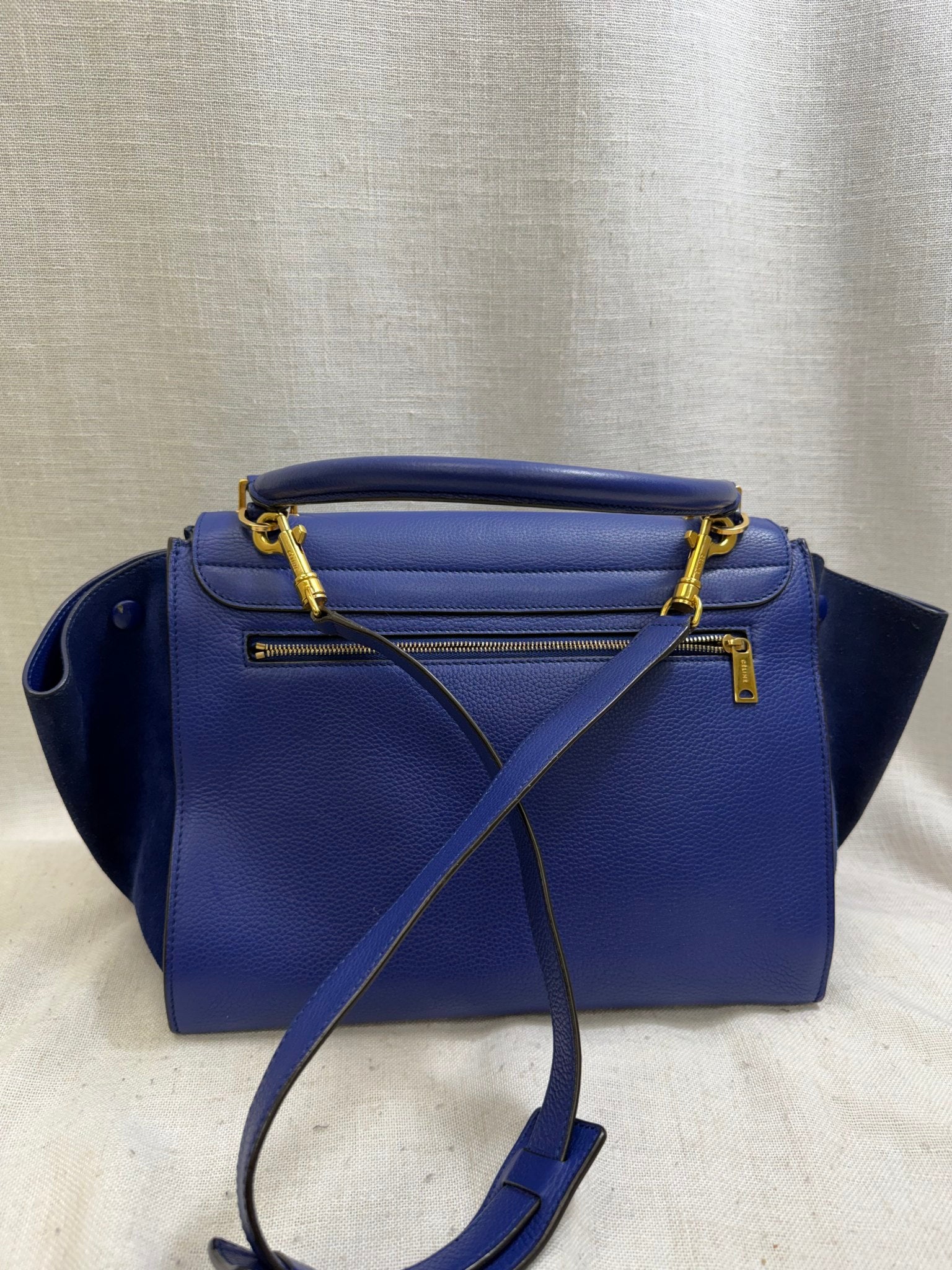 Celine Blue Leather Trapeze Bag