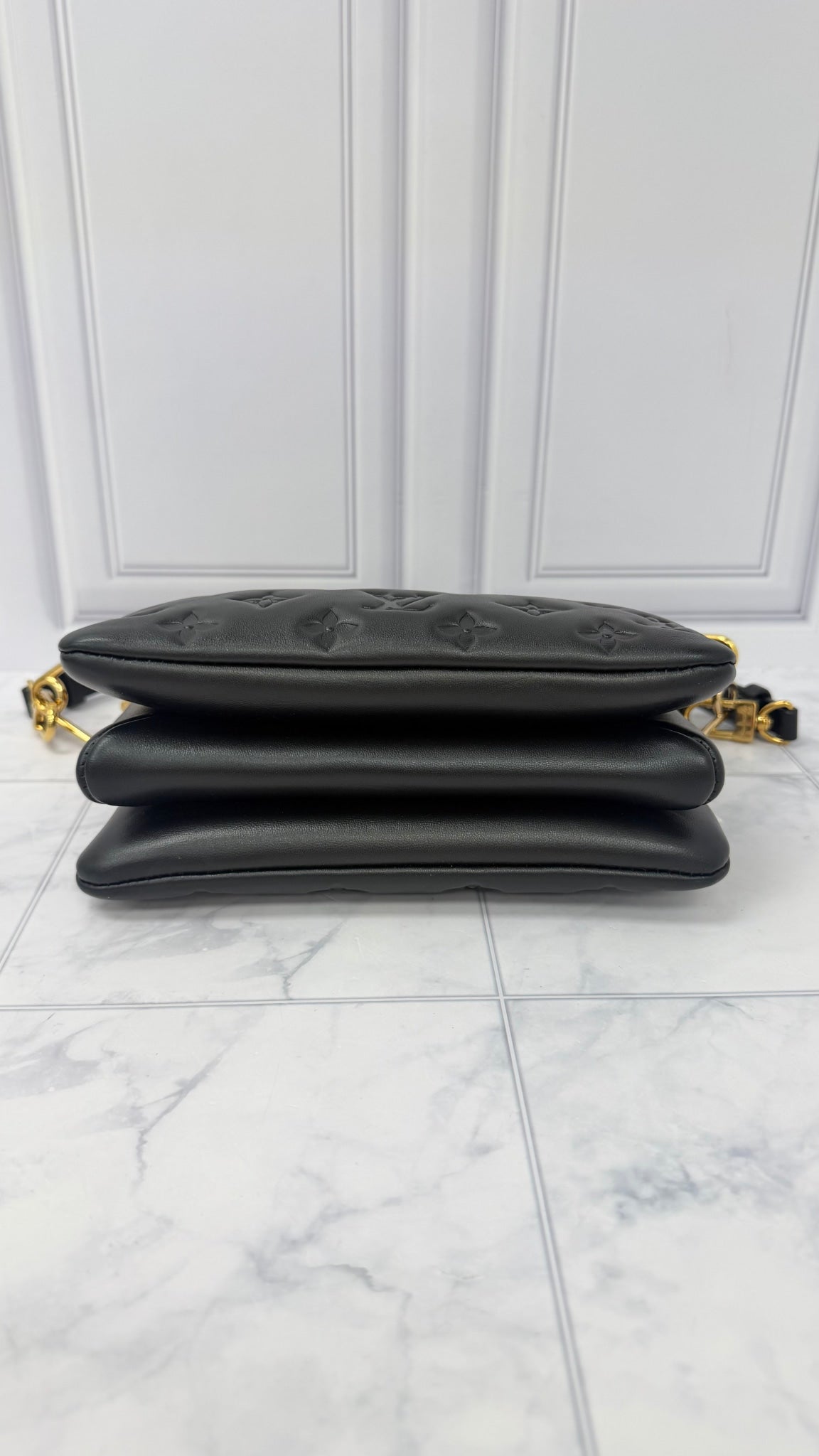 Louis Vuitton Black Leather Monogram Coussin BB Handbag
