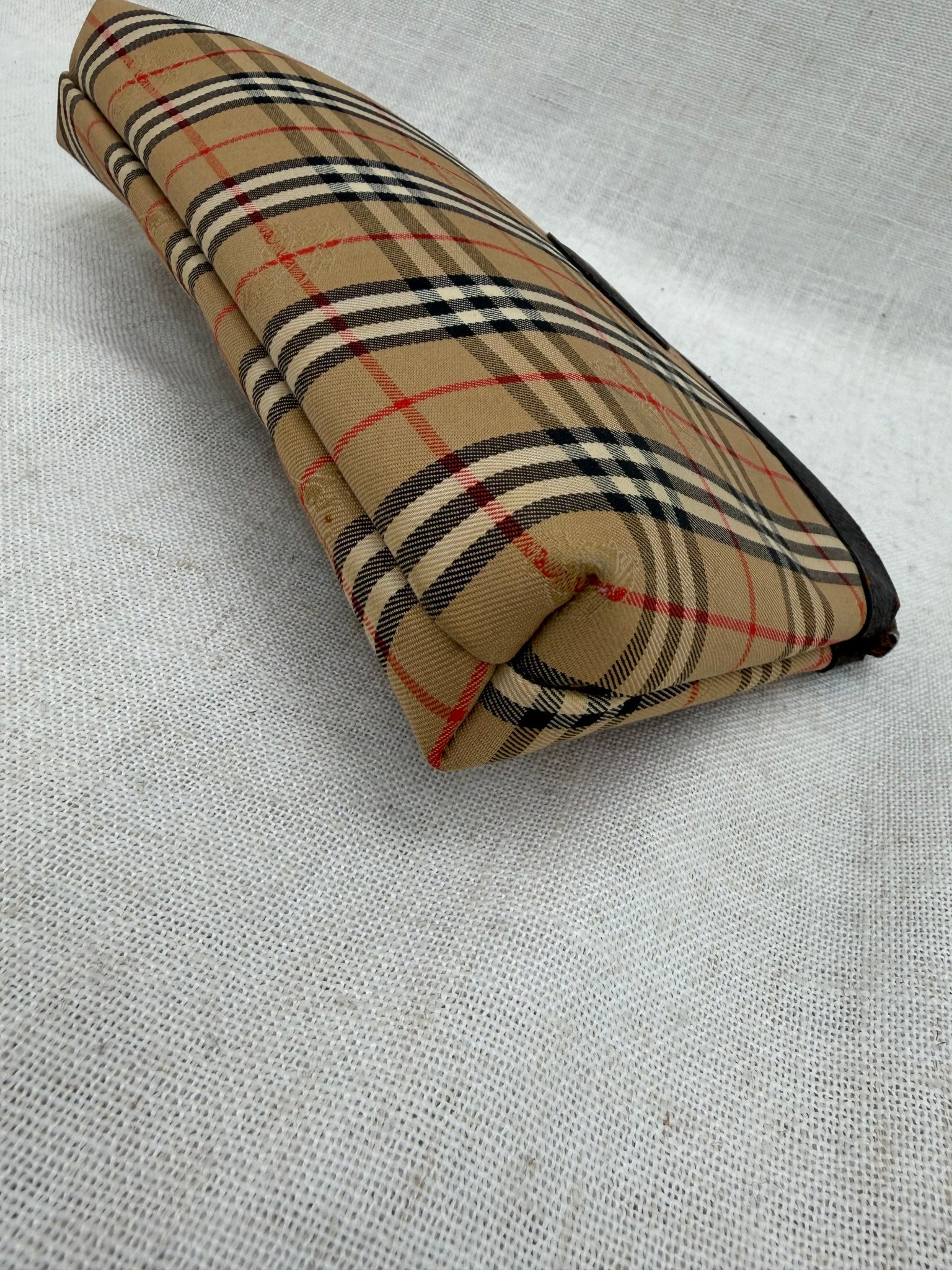 Burberry Vintage Tan Nova Check Cosmetic Bag