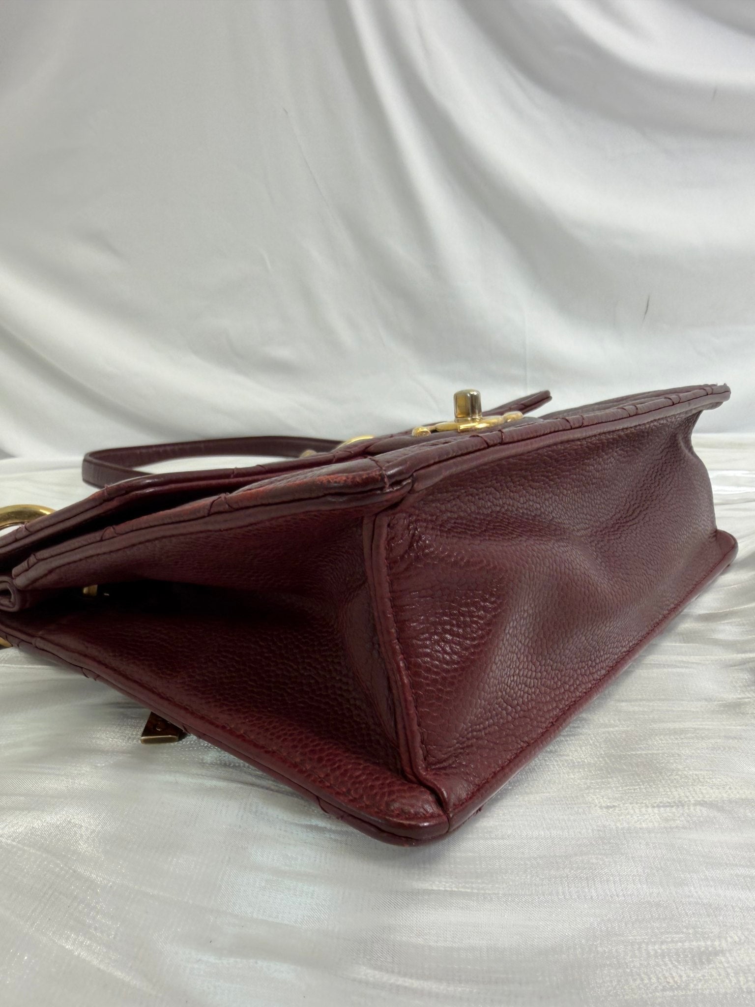 Chanel Burgundy Caviar Retro Flap Bag