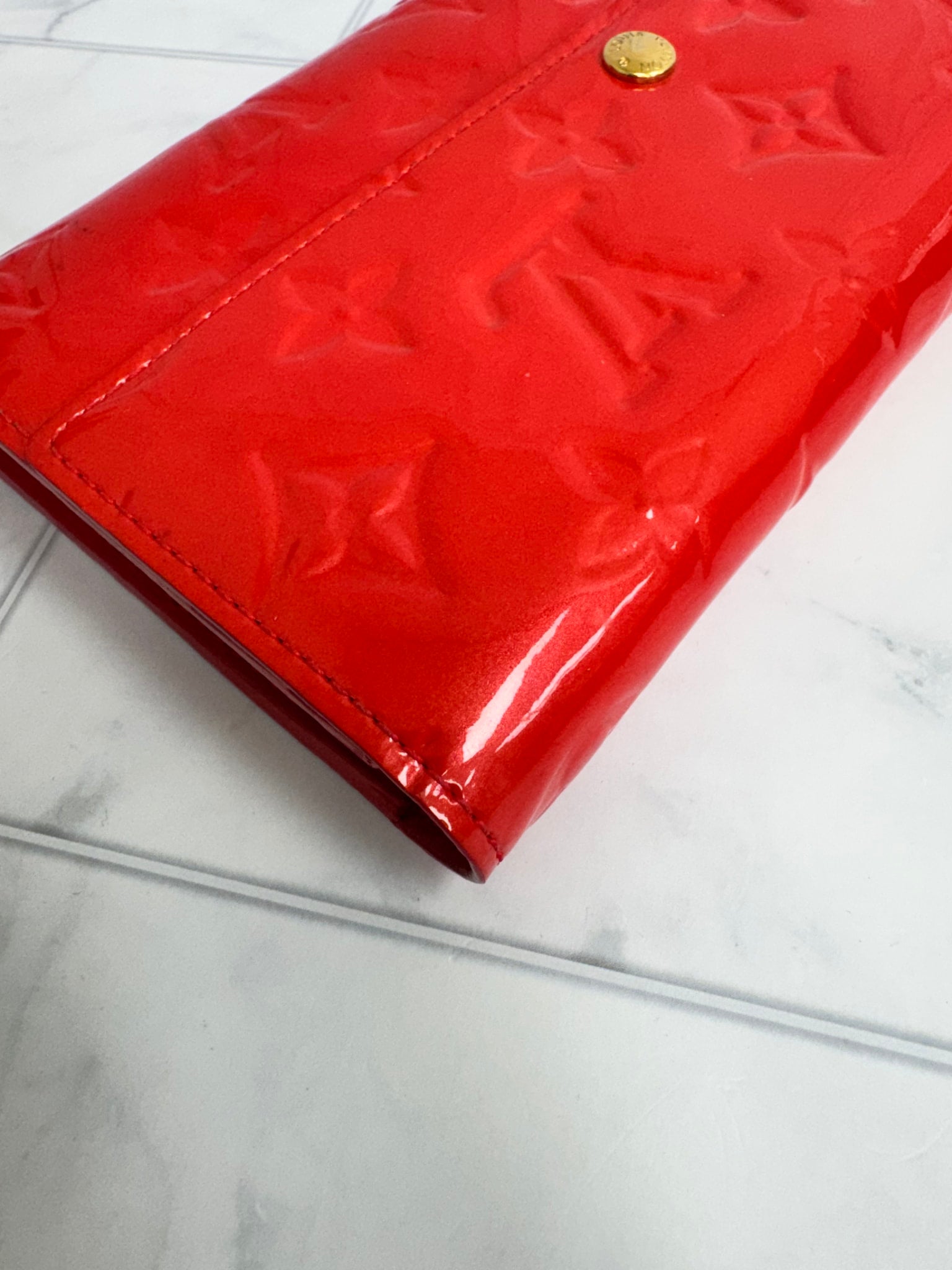 Louis Vuitton Red Patent Leather Vernis Sarah Long Wallet