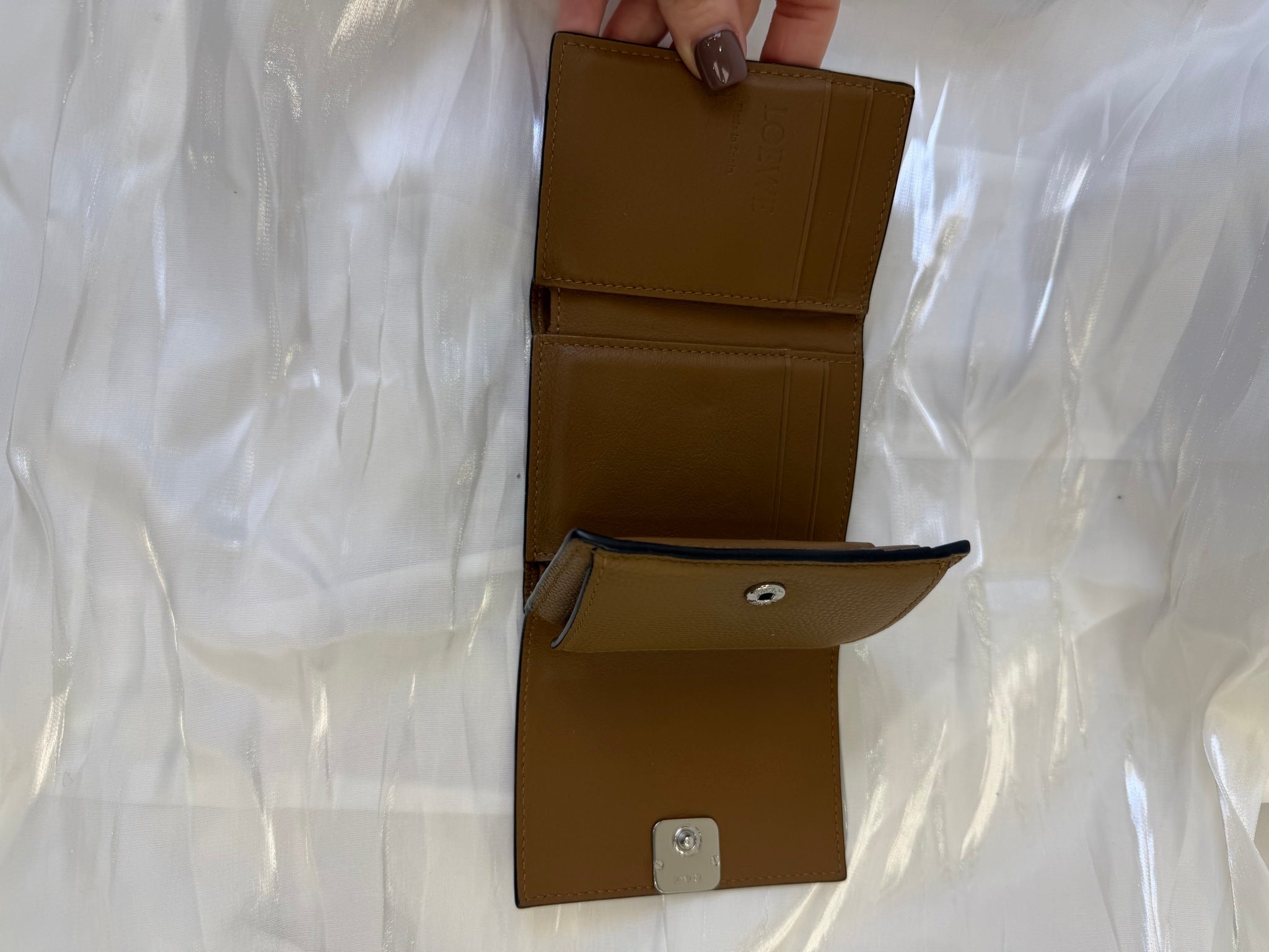 Loewe Brown Leather Anagram Trifold Wallet