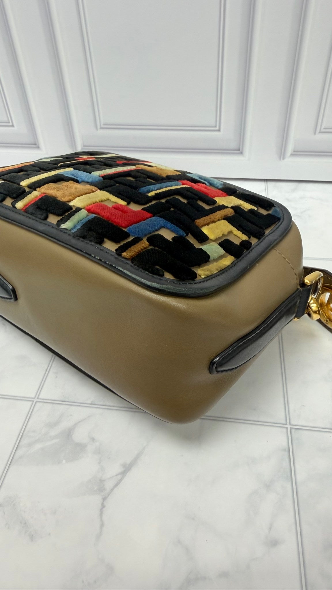 Fendi Multicolor Velvet And Leather Vitello Century Camera Bag