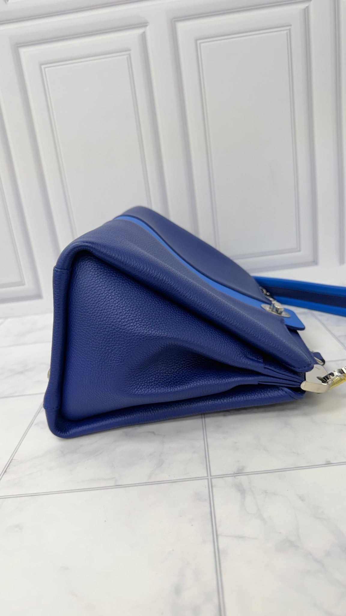 Louis Vuitton Blue Grained Leather Astrid 2Way Bag