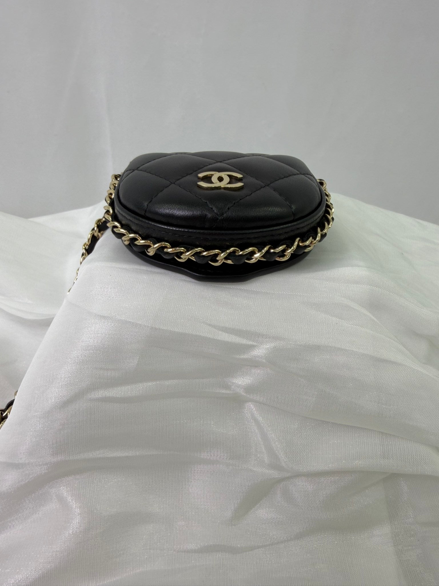 Chanel Black Lambskin Mini Coco Mail Flap Bag