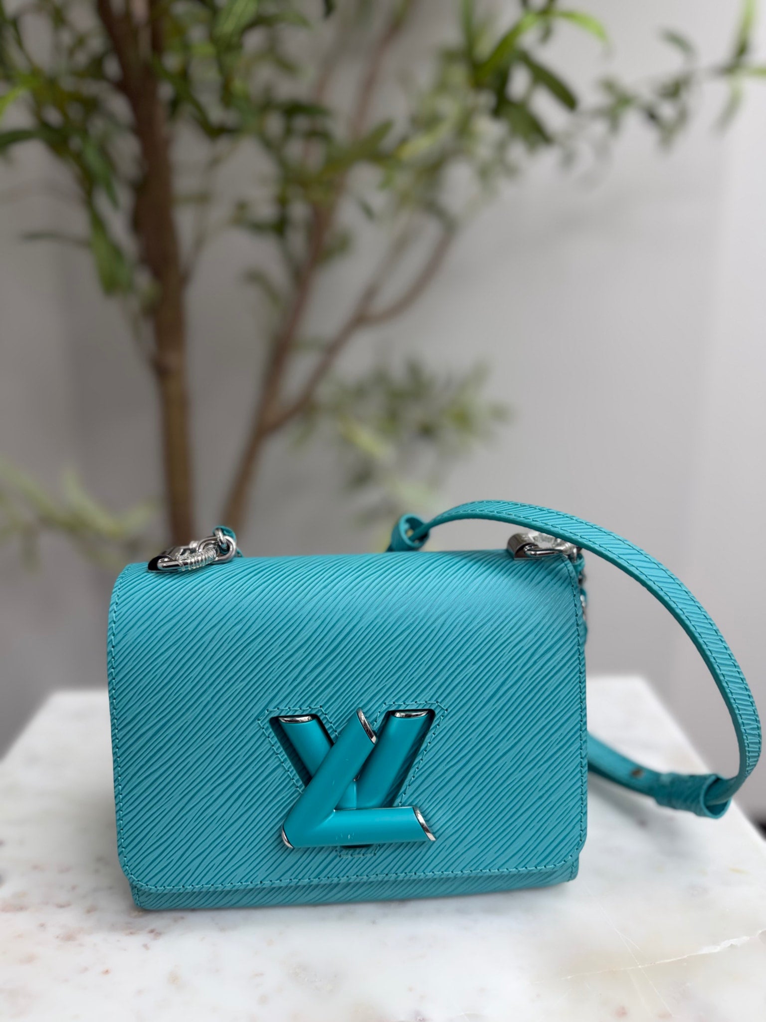 Louis Vuitton Teal Epi Leather PM Twist Bag