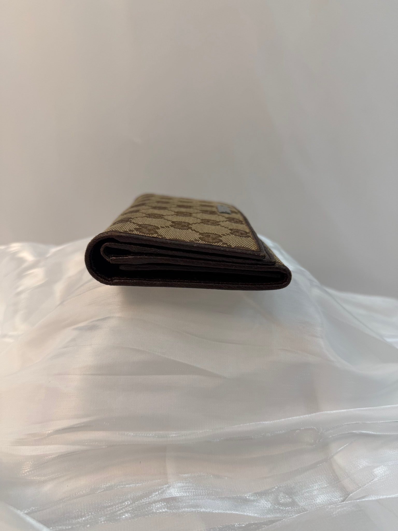 Gucci Brown Canvas GG Supreme Long Wallet