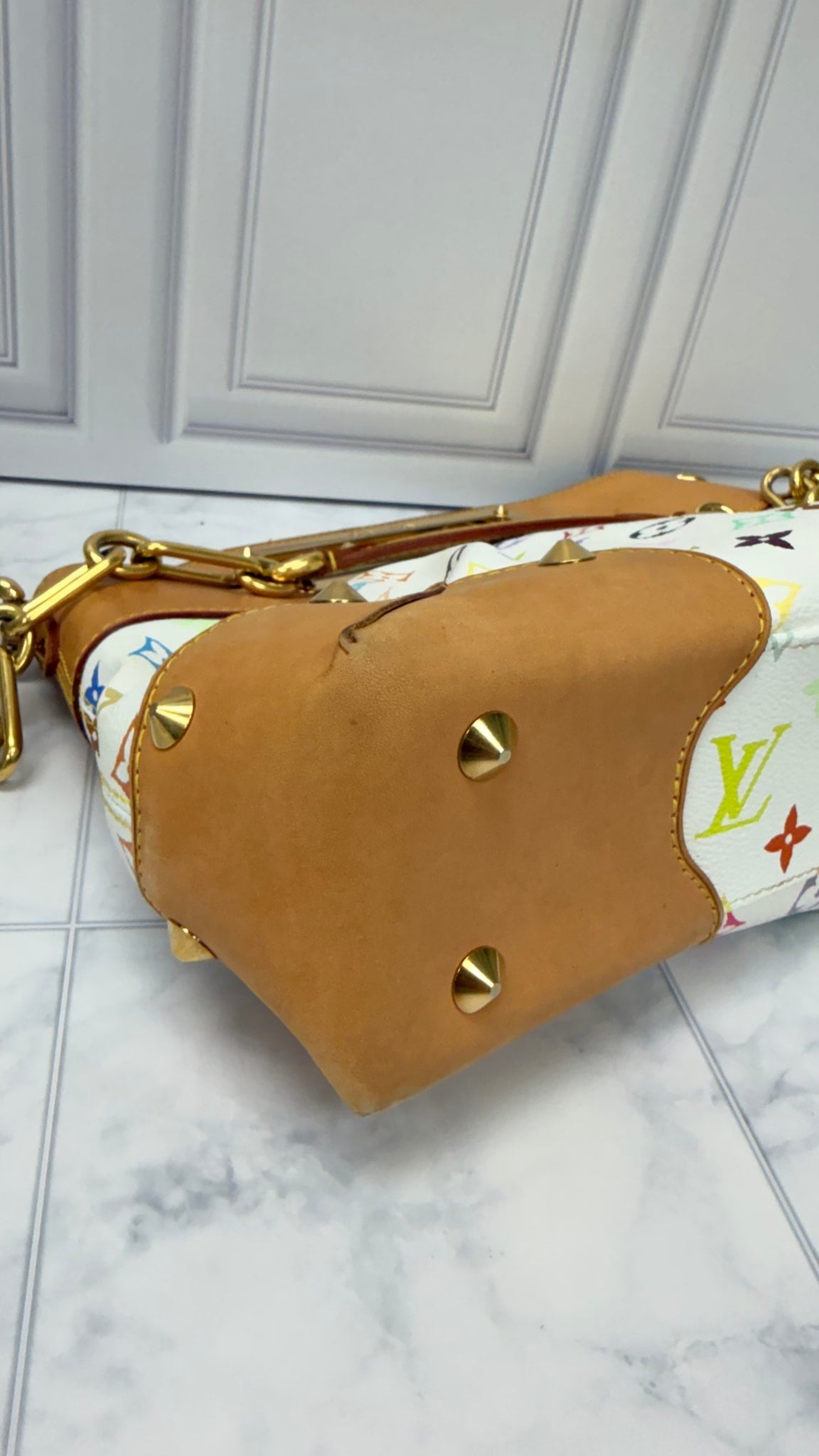 Louis Vuitton White Multicolor Monogram Judy MM Shoulder Bag