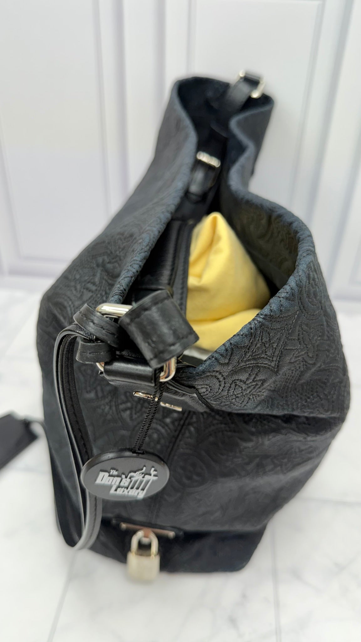 Louis Vuitton Black Quilted Lambskin Leather Antheia Hobo PM