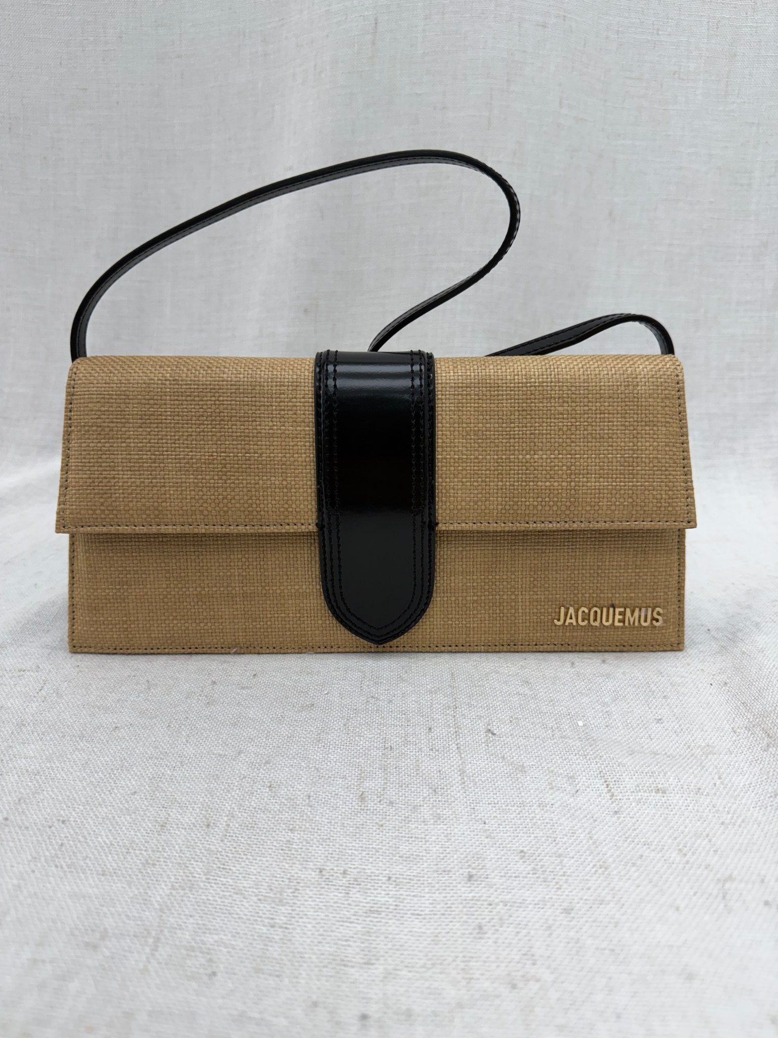 LIKE NEW- Jacquemus Beige Raffia Le Bambino Shoulder Bag