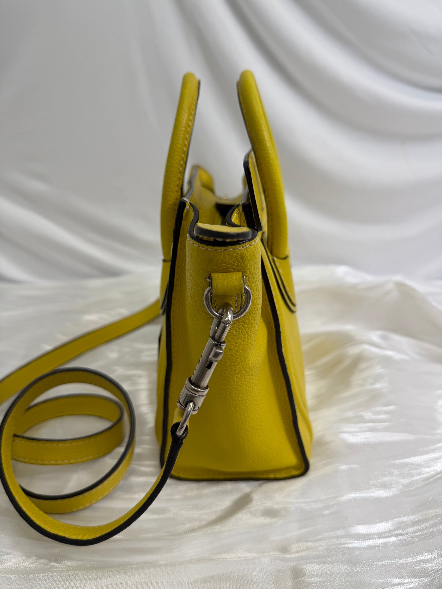 Celine Yellow Leather Nano Luggage Tote
