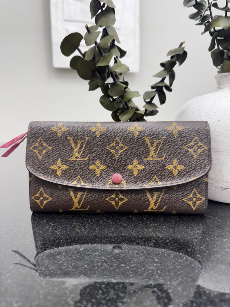 Louis Vuitton Monogram And Fuchsia Emilie Wallet