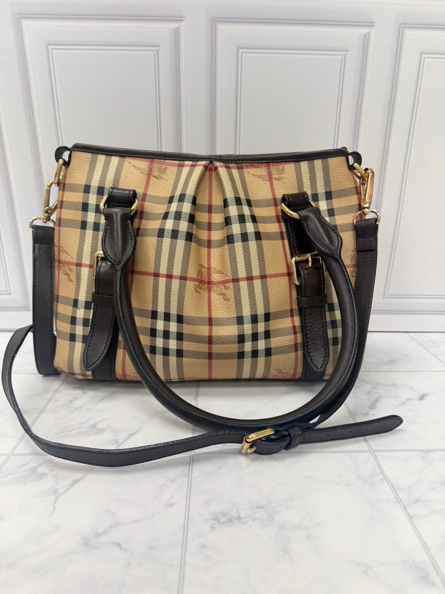 Burberry Beige Haymarket Northfield Tote