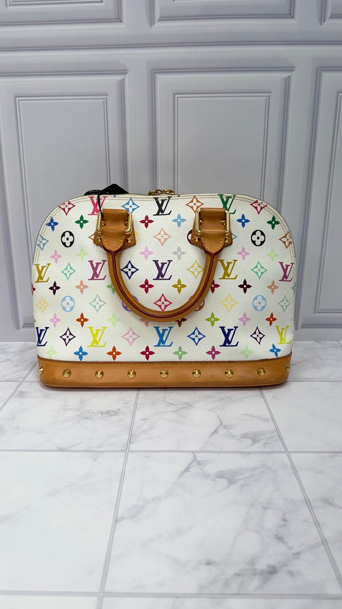 Louis Vuitton White Multicolor Monogram Alma PM