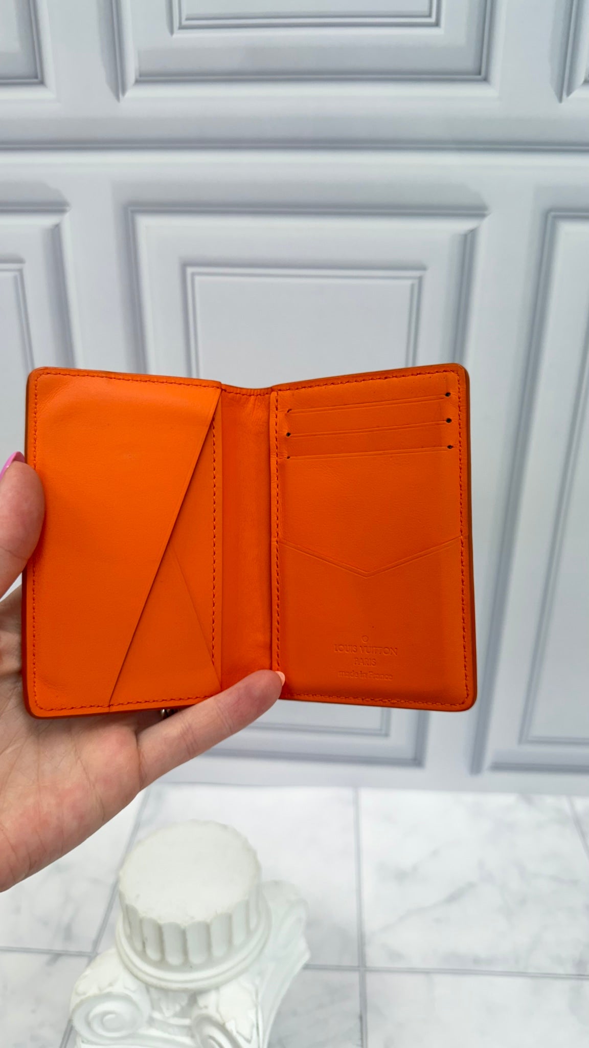 Louis Vuitton Orange Leather Aerogram Pocket Organizer