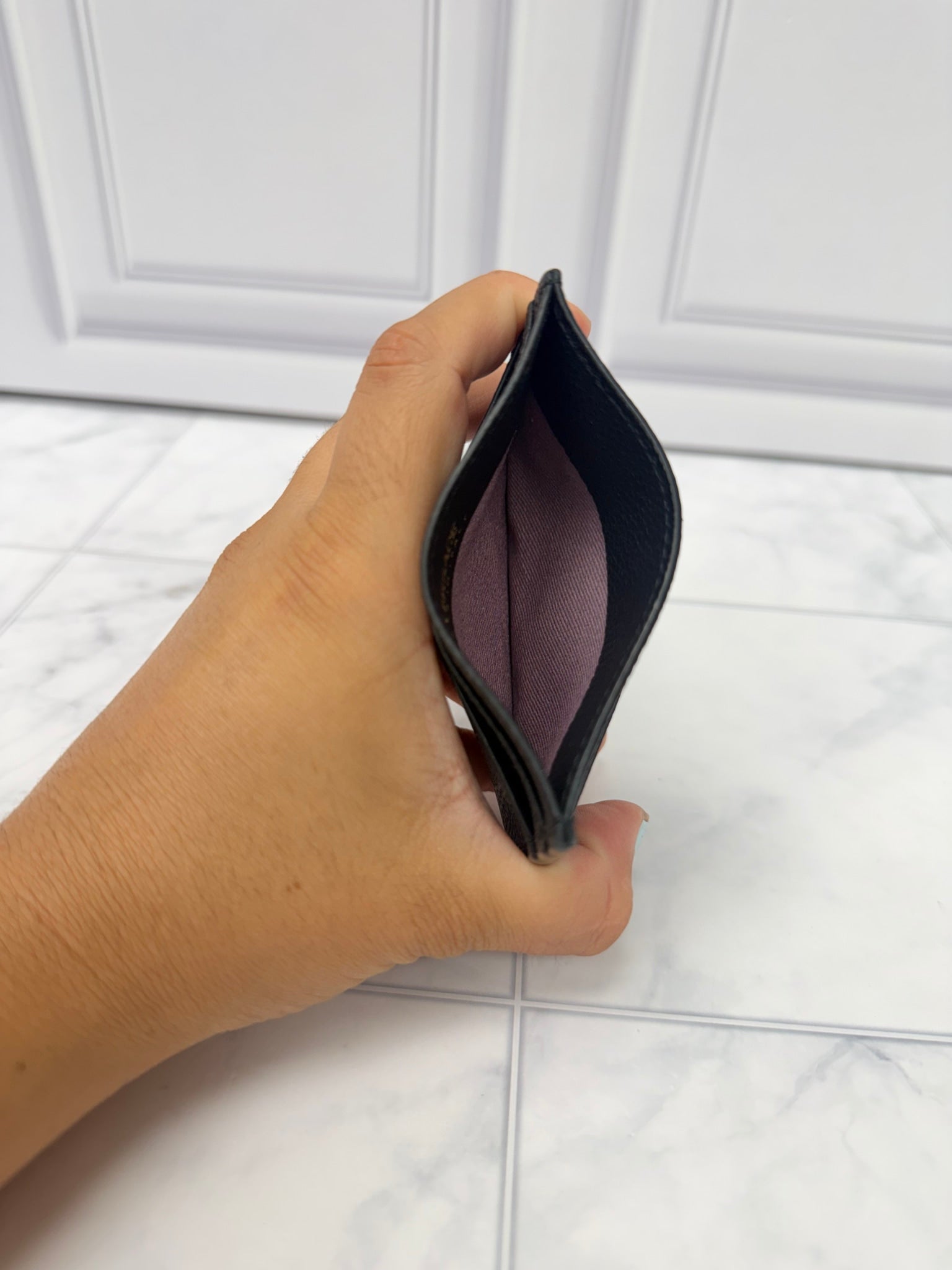 Versace Black Grained Leather Card Holder