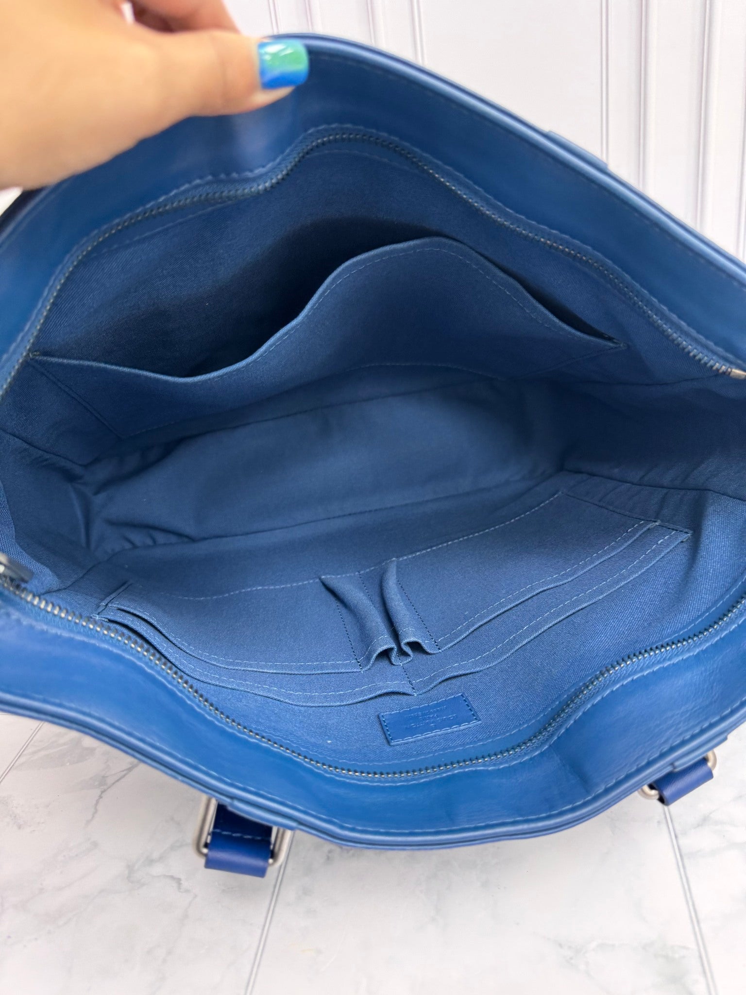LIKE NEW - Louis Vuitton Blue Damier Infini Tadao Bag MM