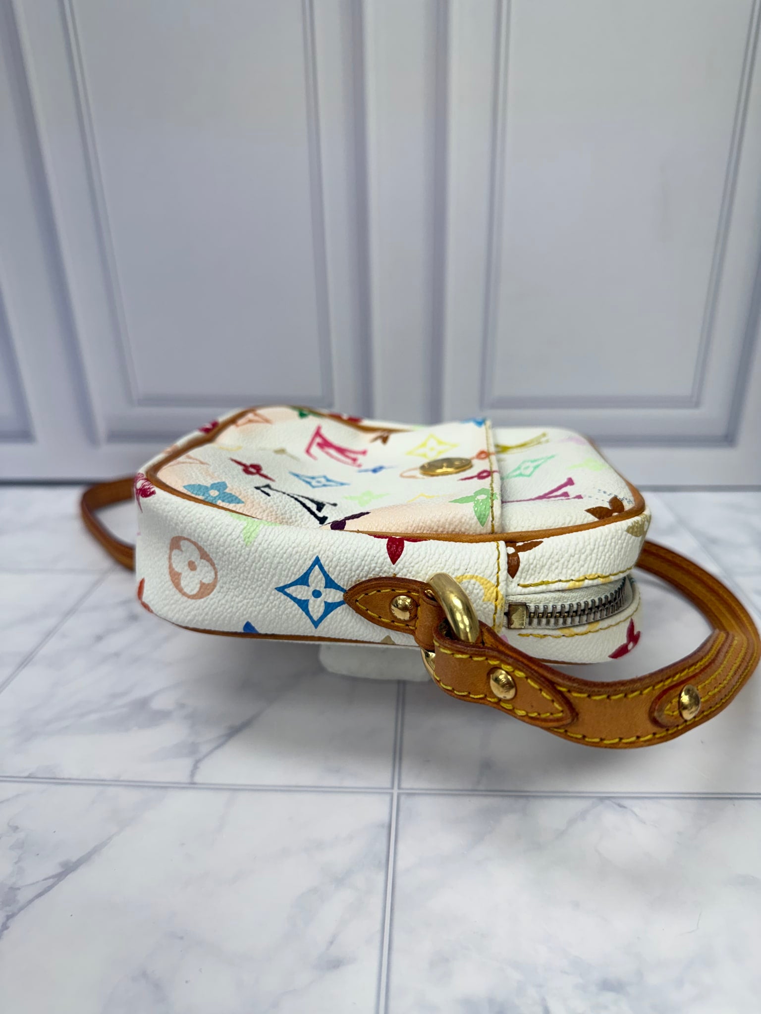 Louis Vuitton White Multicolor Monogram Rift Crossbody Bag