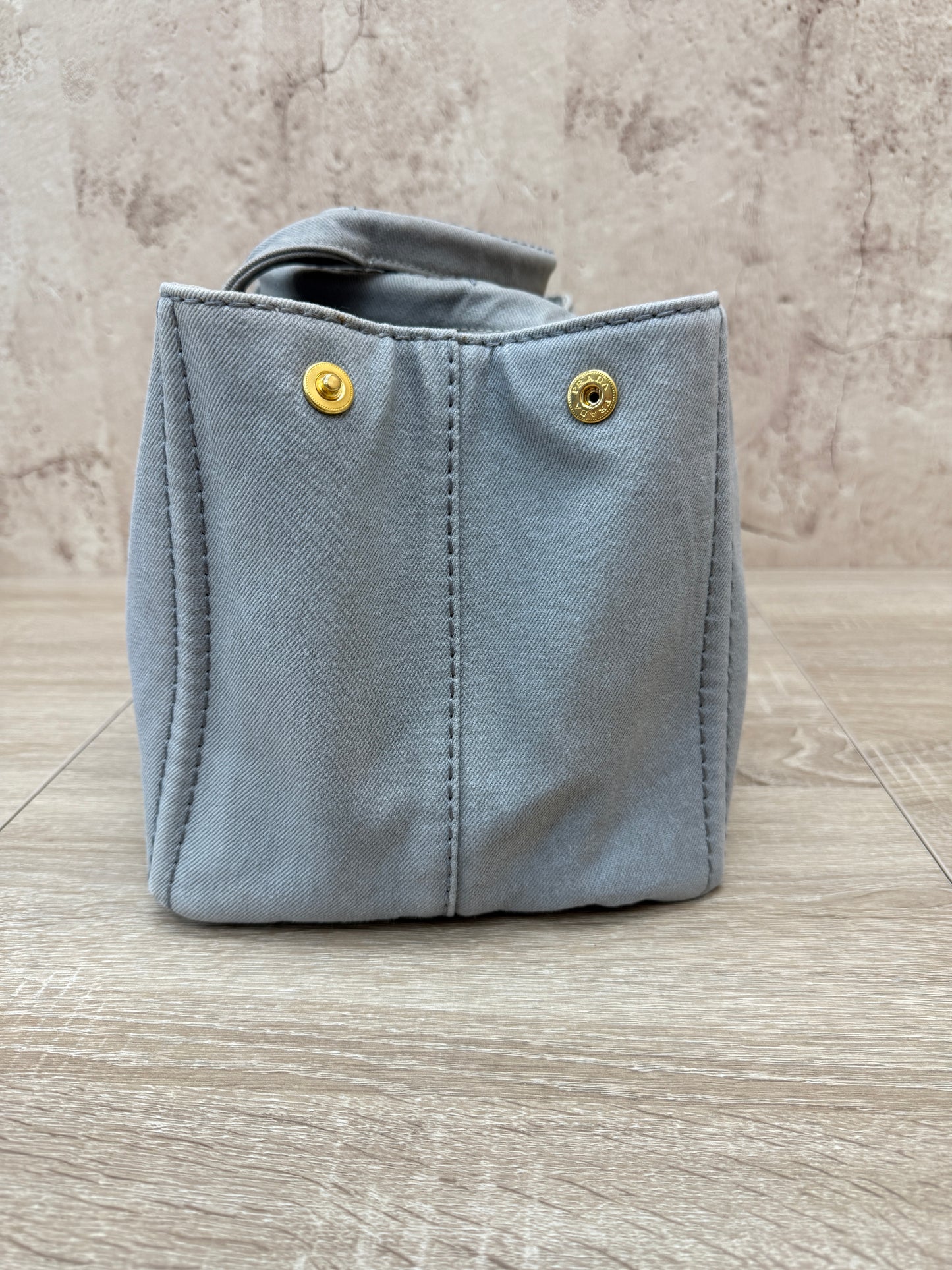 Prada Grey Canvas Medium Canapa Tote
