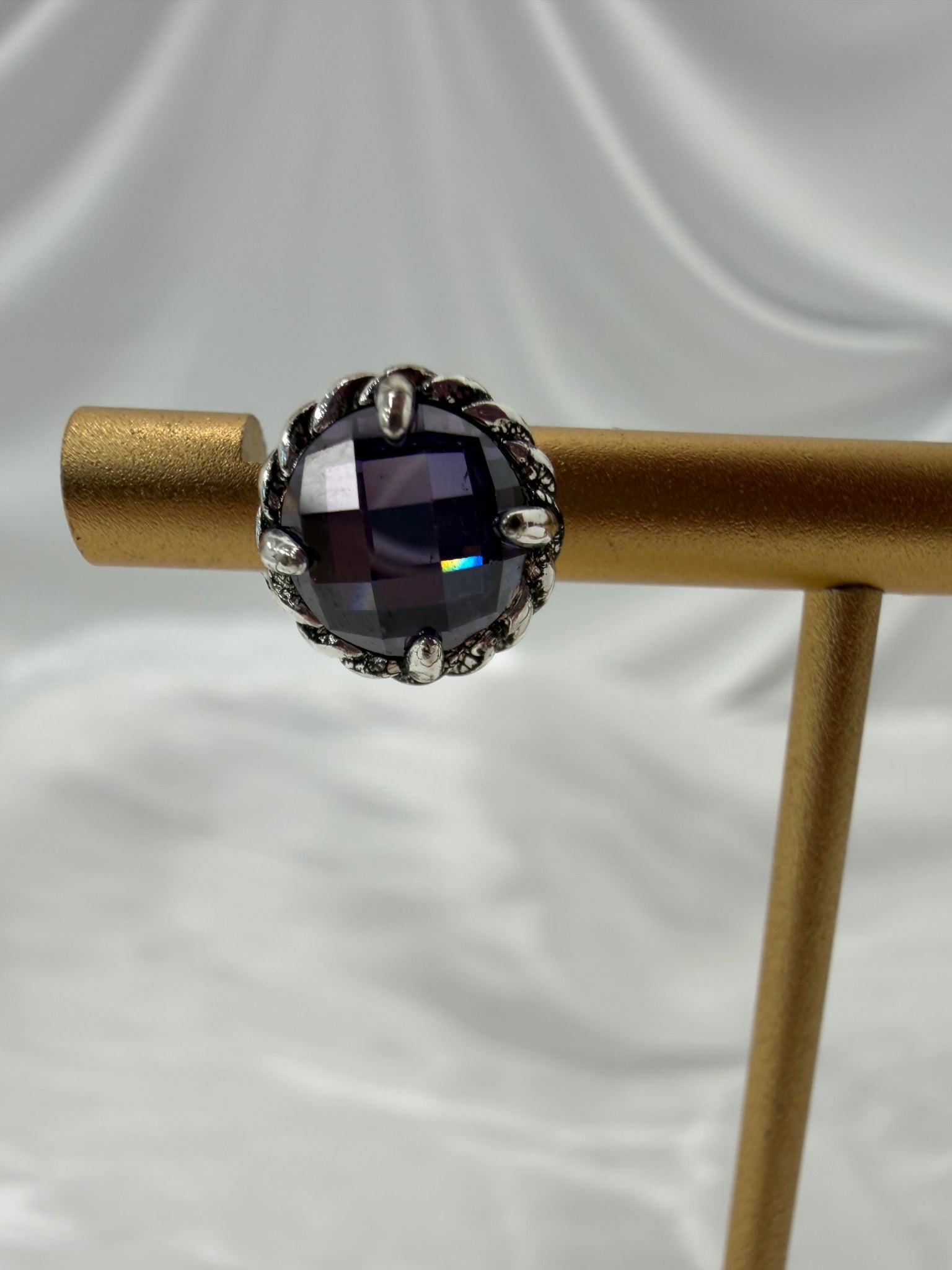 David Yurman Amethyst Sterling SIlver Cable Earrings