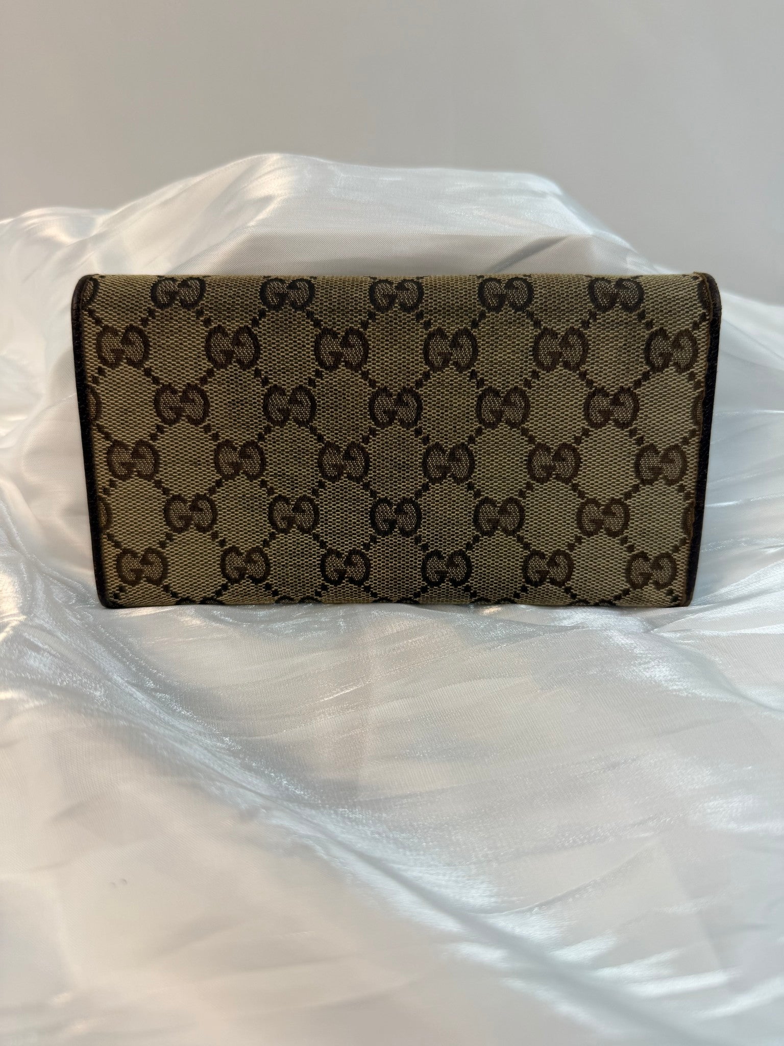Gucci Brown Canvas GG Supreme Long Wallet