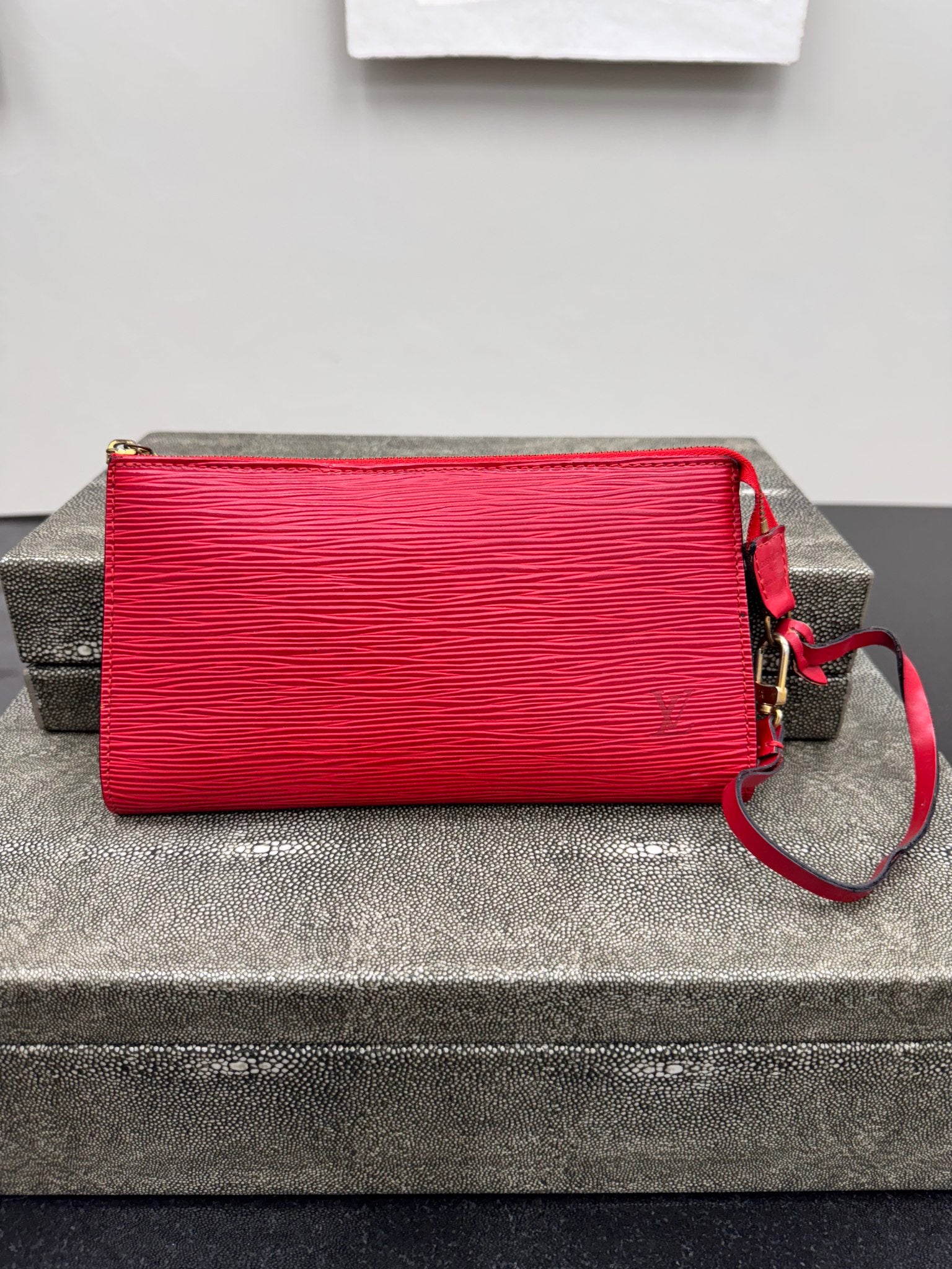 Louis Vuitton Red Epi Leather Pochette Accessories