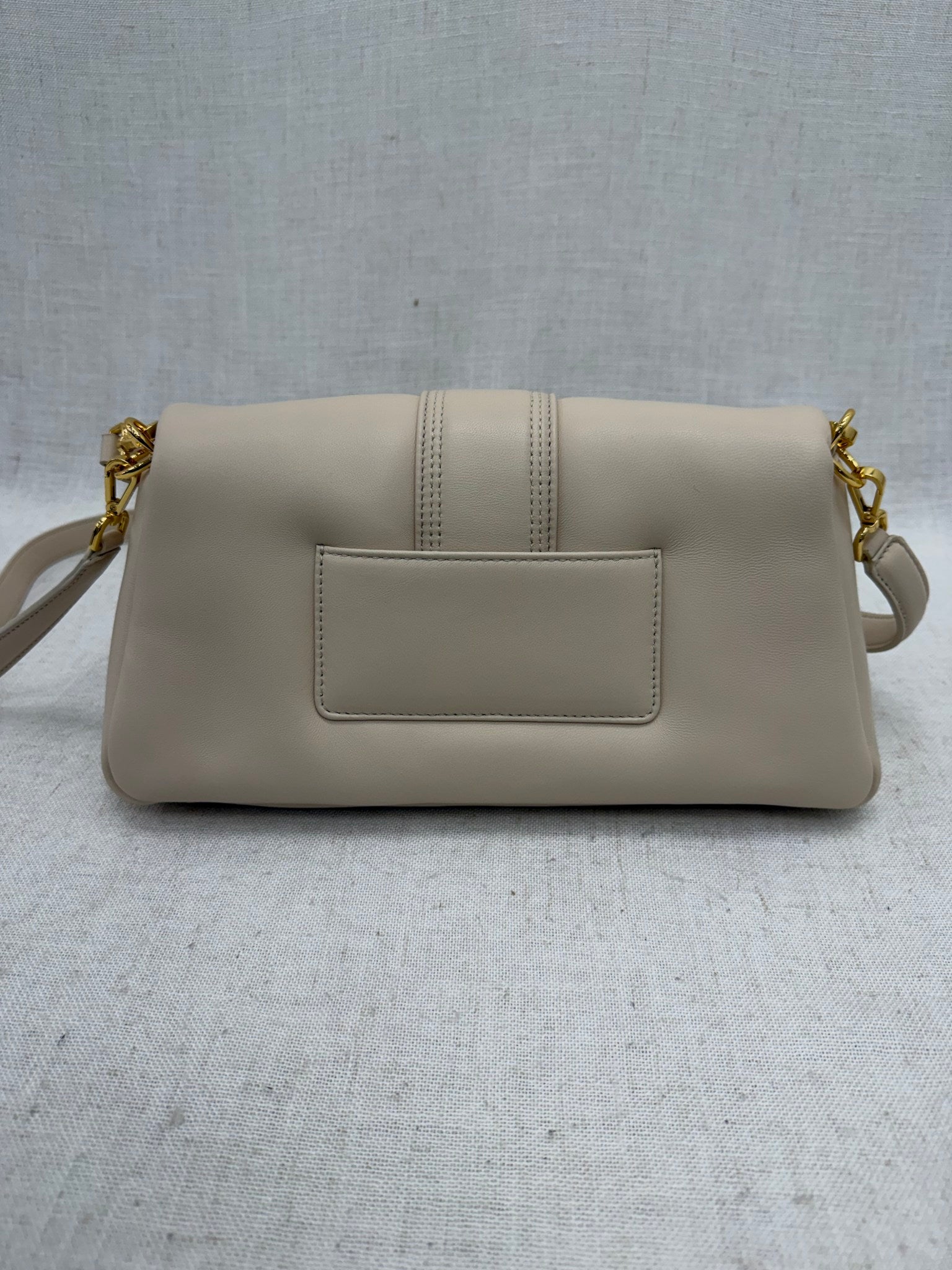 LIKE NEW - Jacquemes Beige Leather Le Bambimou 2Way Bag