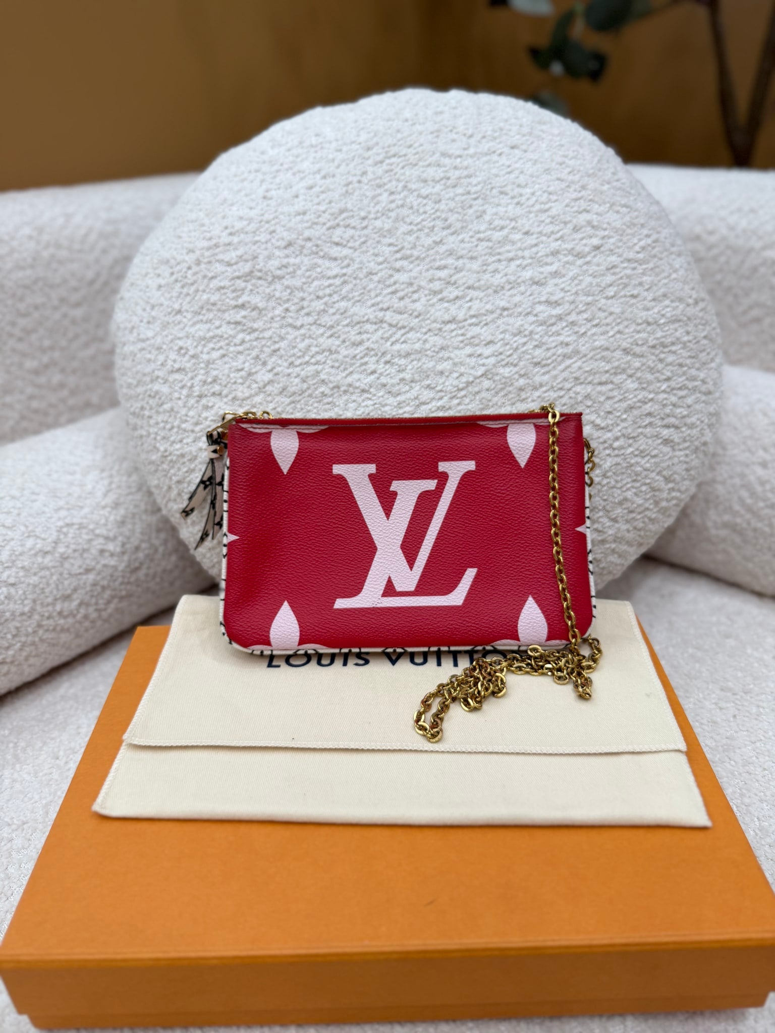 Louis Vuitton Red Monogram Giant Double Zip Pochette