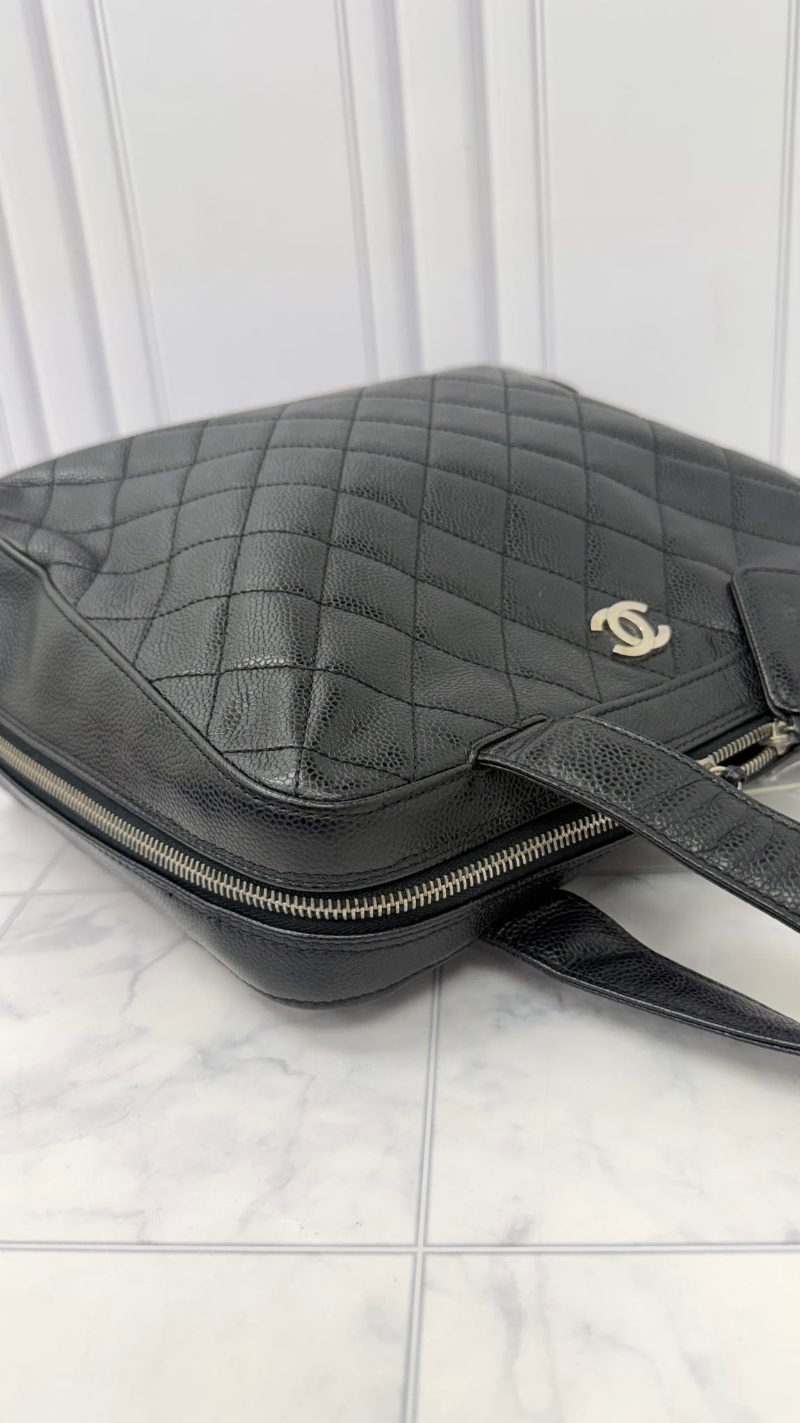 Chanel Black Caviar Leather Shoulder Bag