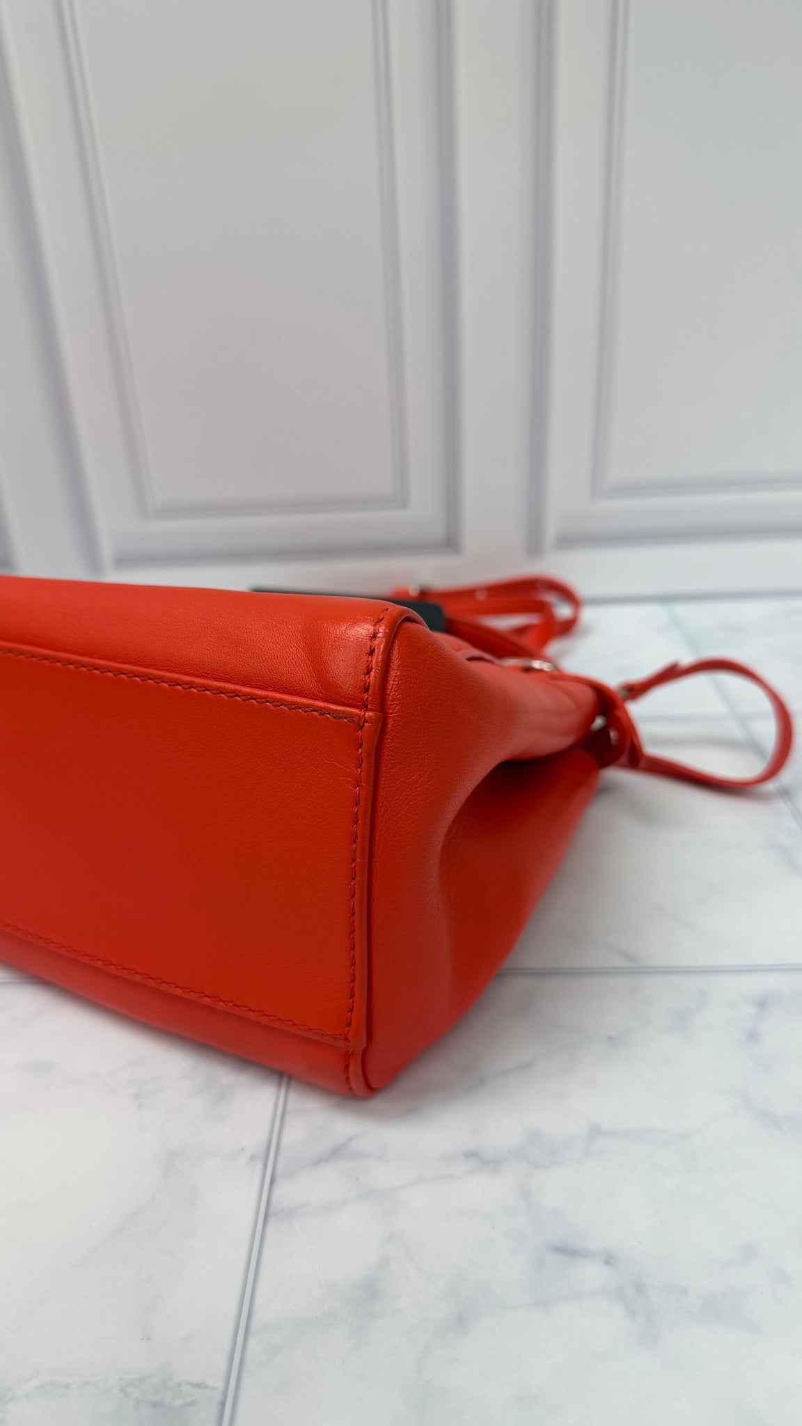 Fendi Orange Leather Peekaboo Mini handbag