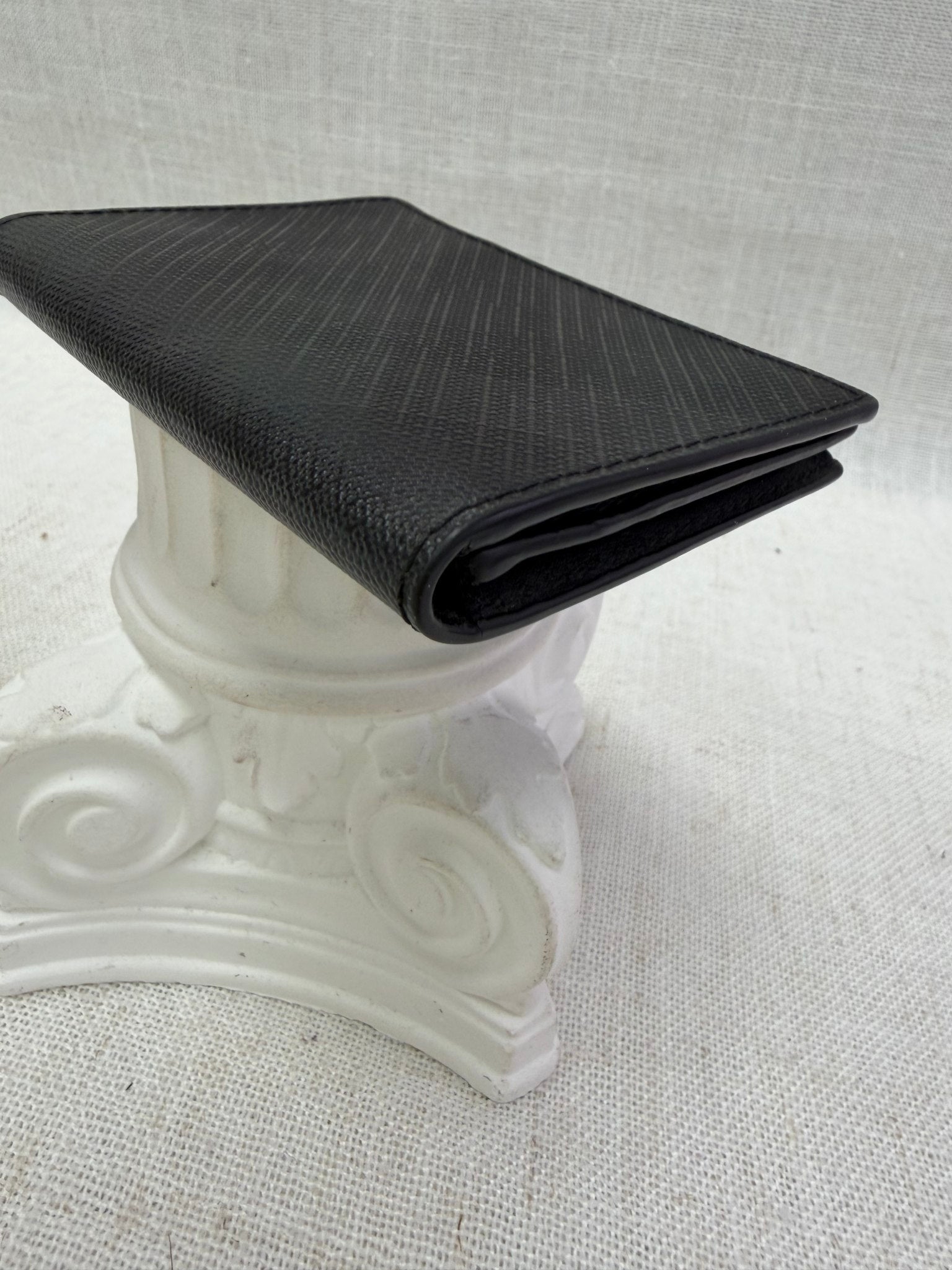 Burberry Black London Check Pebbled Leather Card Case