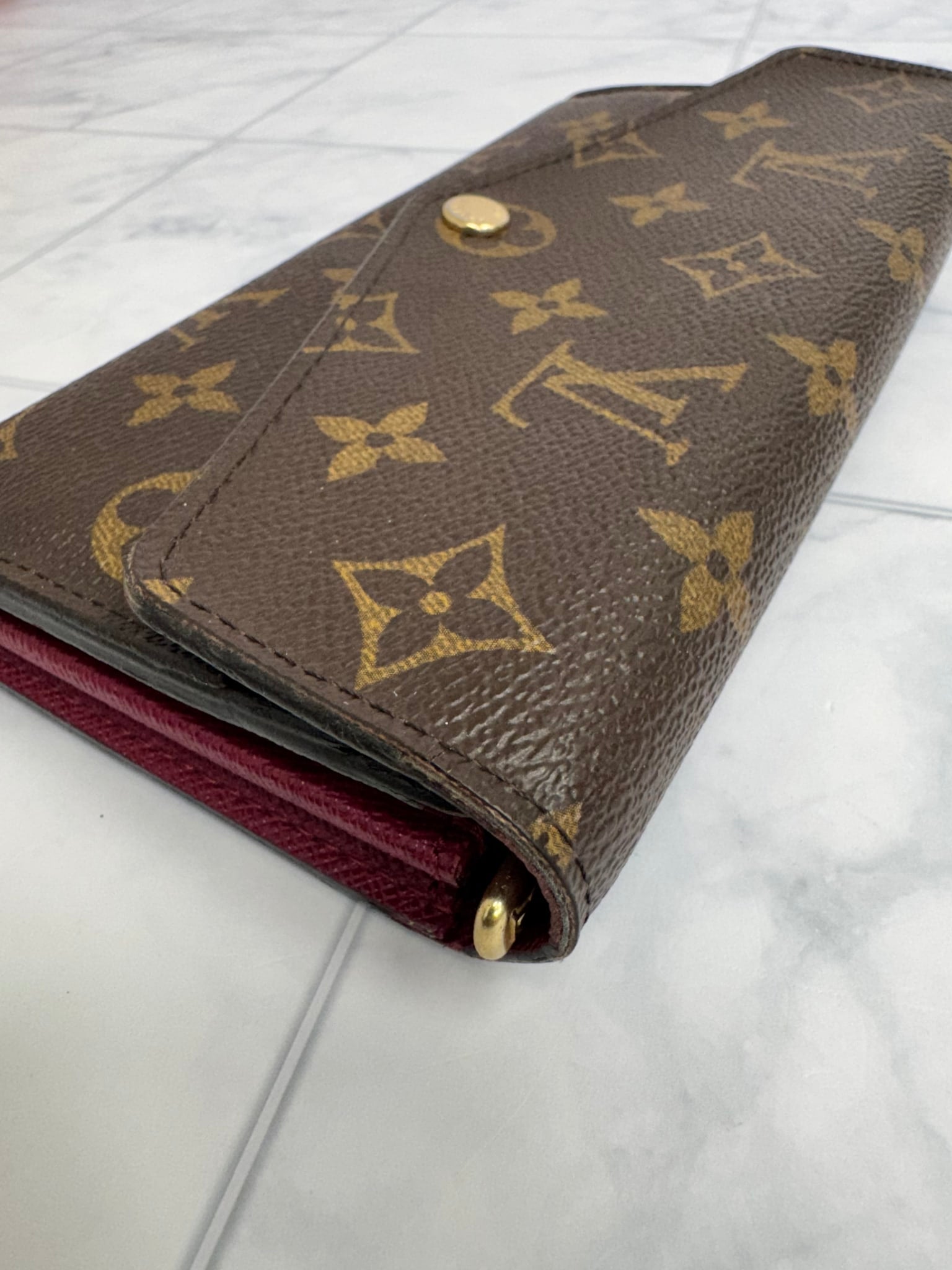 Louis Vuitton Monogram And Fuchsia Sarah Wallet